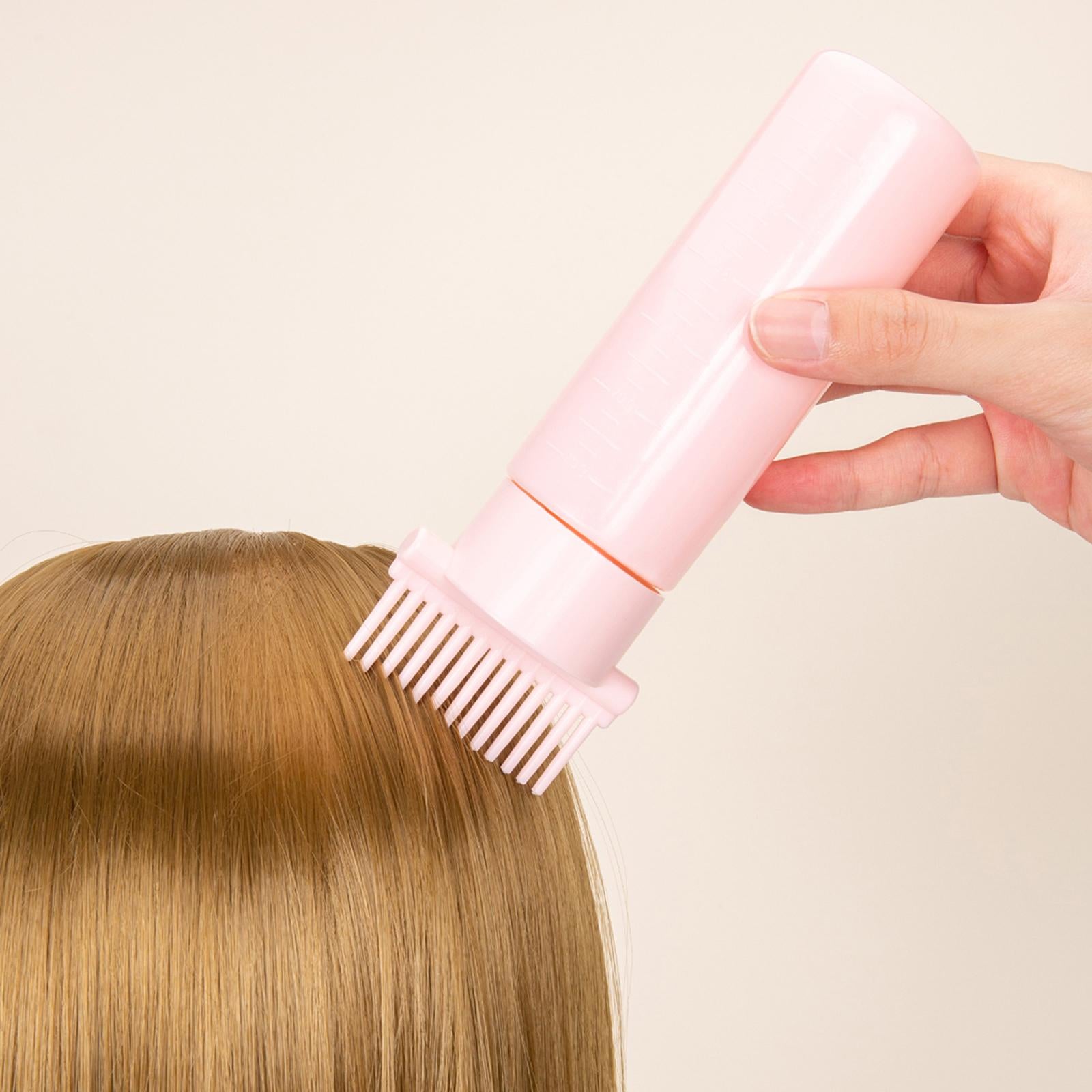 2x2x Root Comb Applicator Bottles Hair Dye Bottle Applicator Brushes for Salon Pink