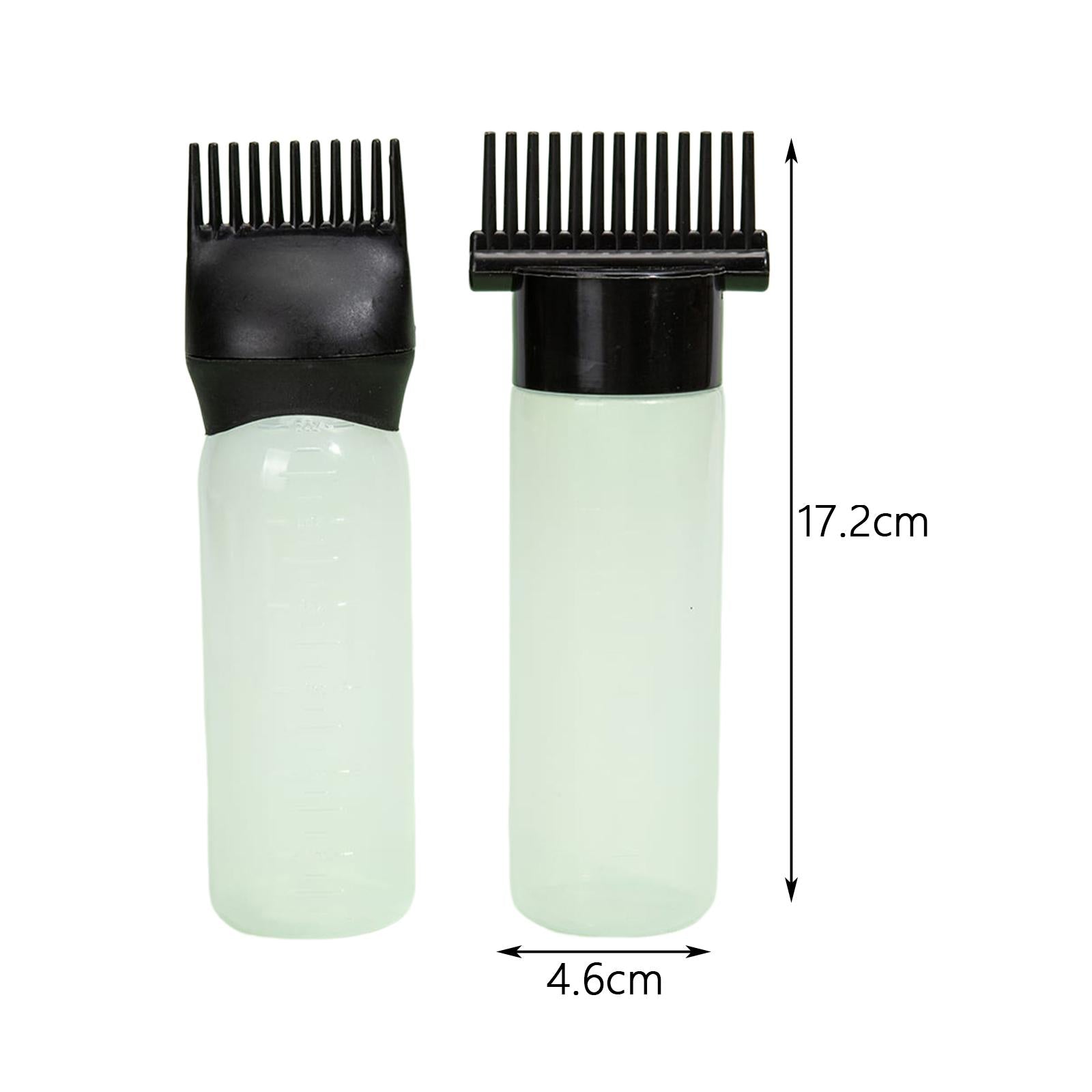2x2x Root Comb Applicator Bottles Hair Dye Bottle Applicator Brushes for Salon Clear