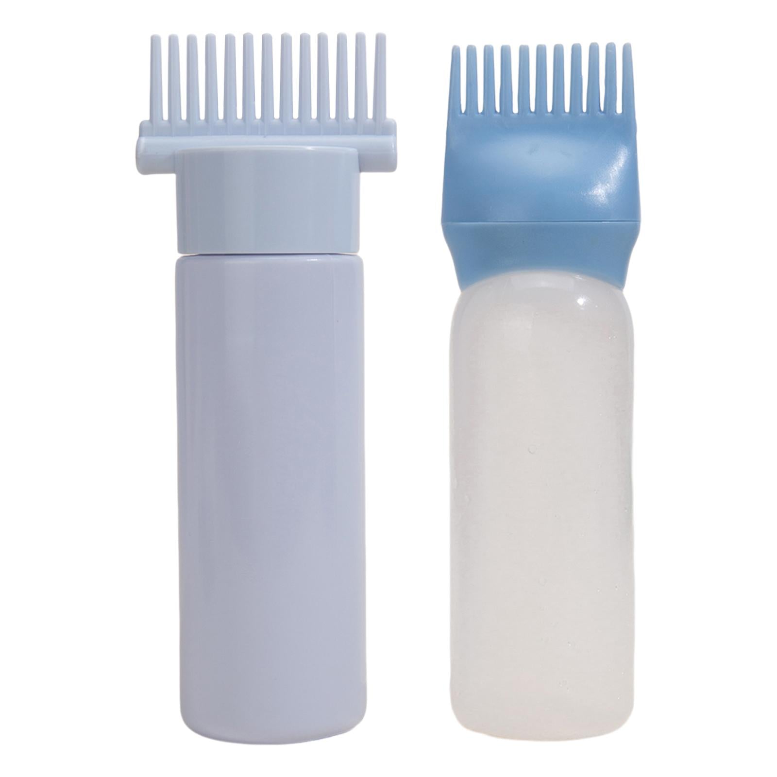 3x2x Root Comb Applicator Bottles Hair Dye Bottle Applicator Brushes for Salon Blue