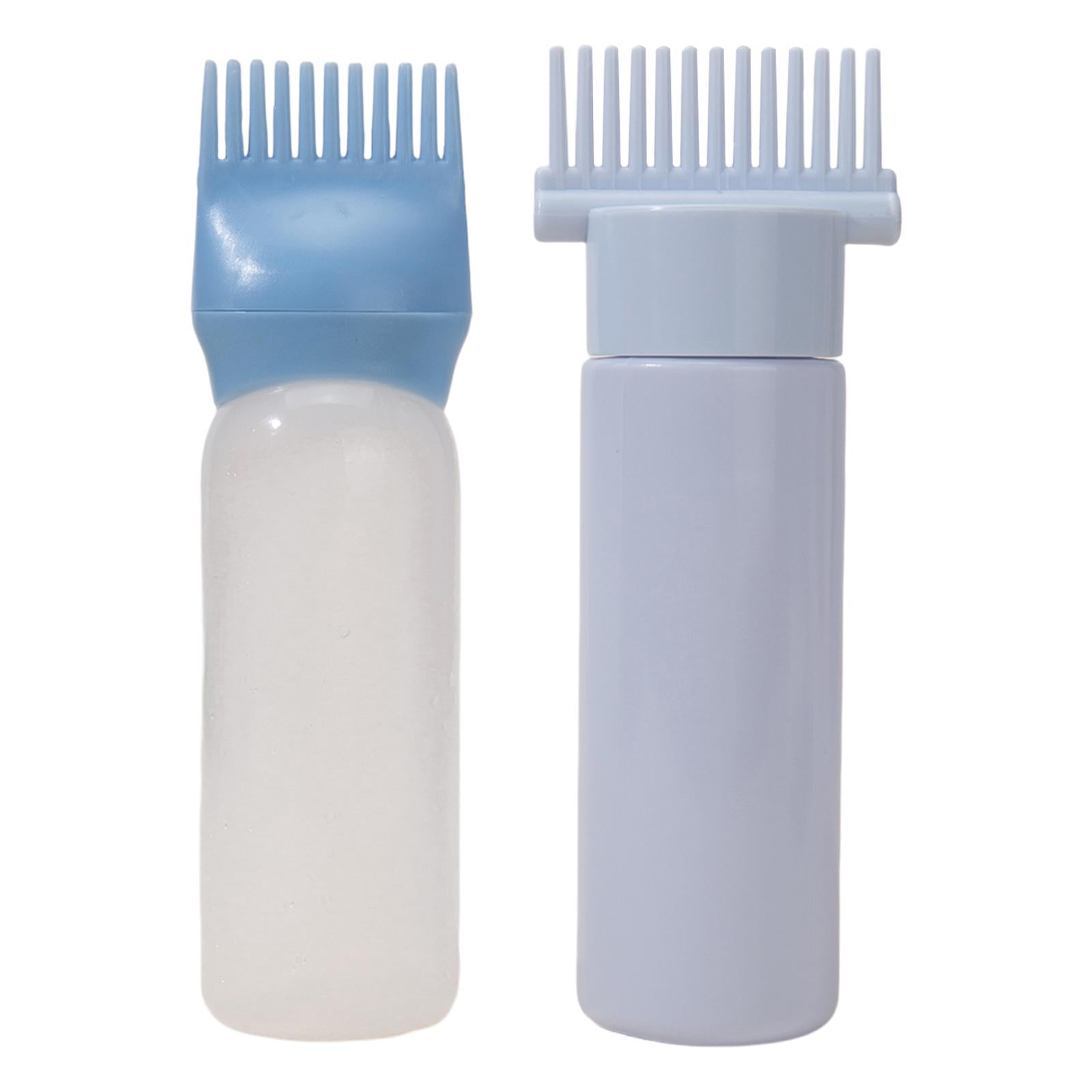 3x2x Root Comb Applicator Bottles Hair Dye Bottle Applicator Brushes for Salon Blue
