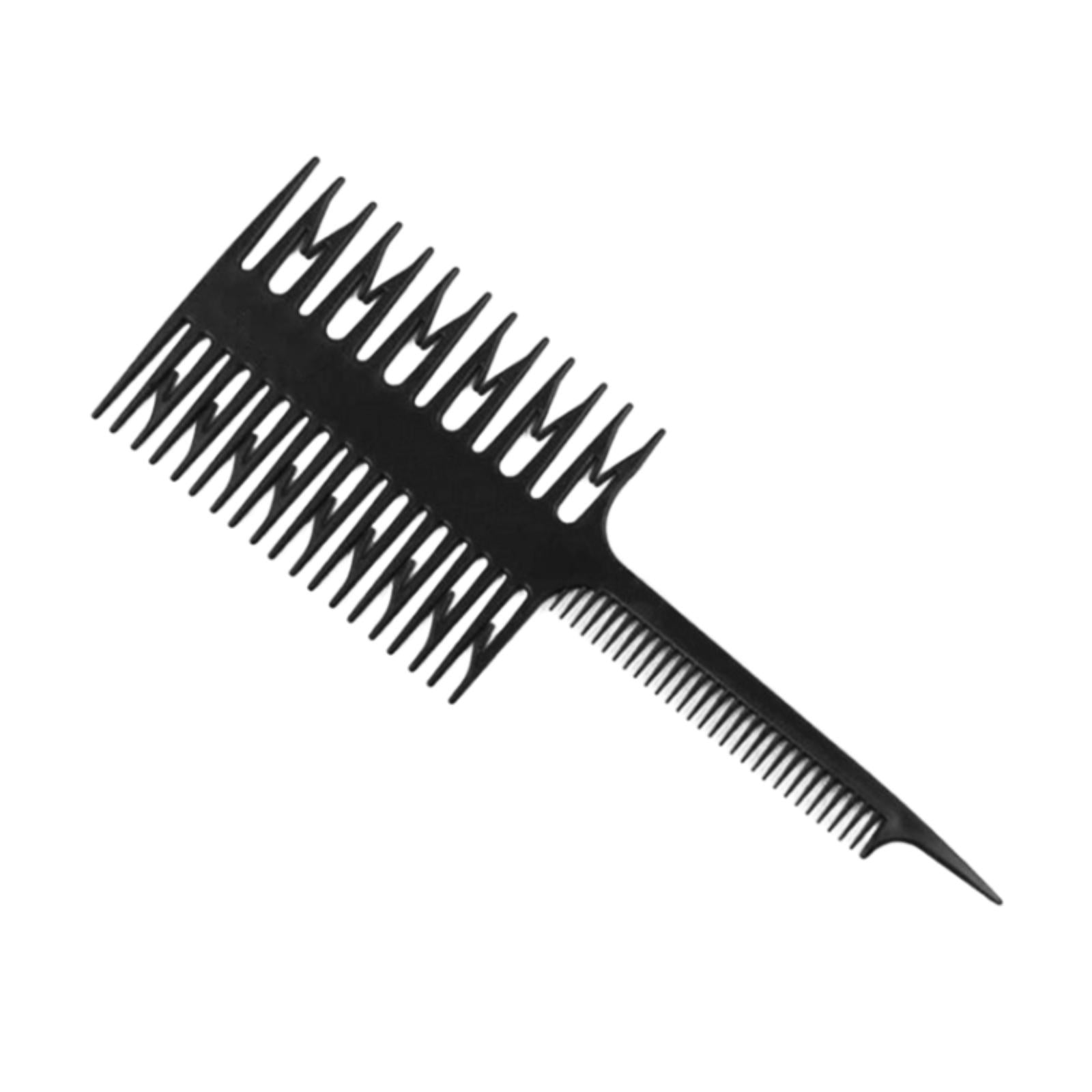 2xBlack Hair Dyeing Comb Styling Hair Comb for Highlighting Hair Coloring Home