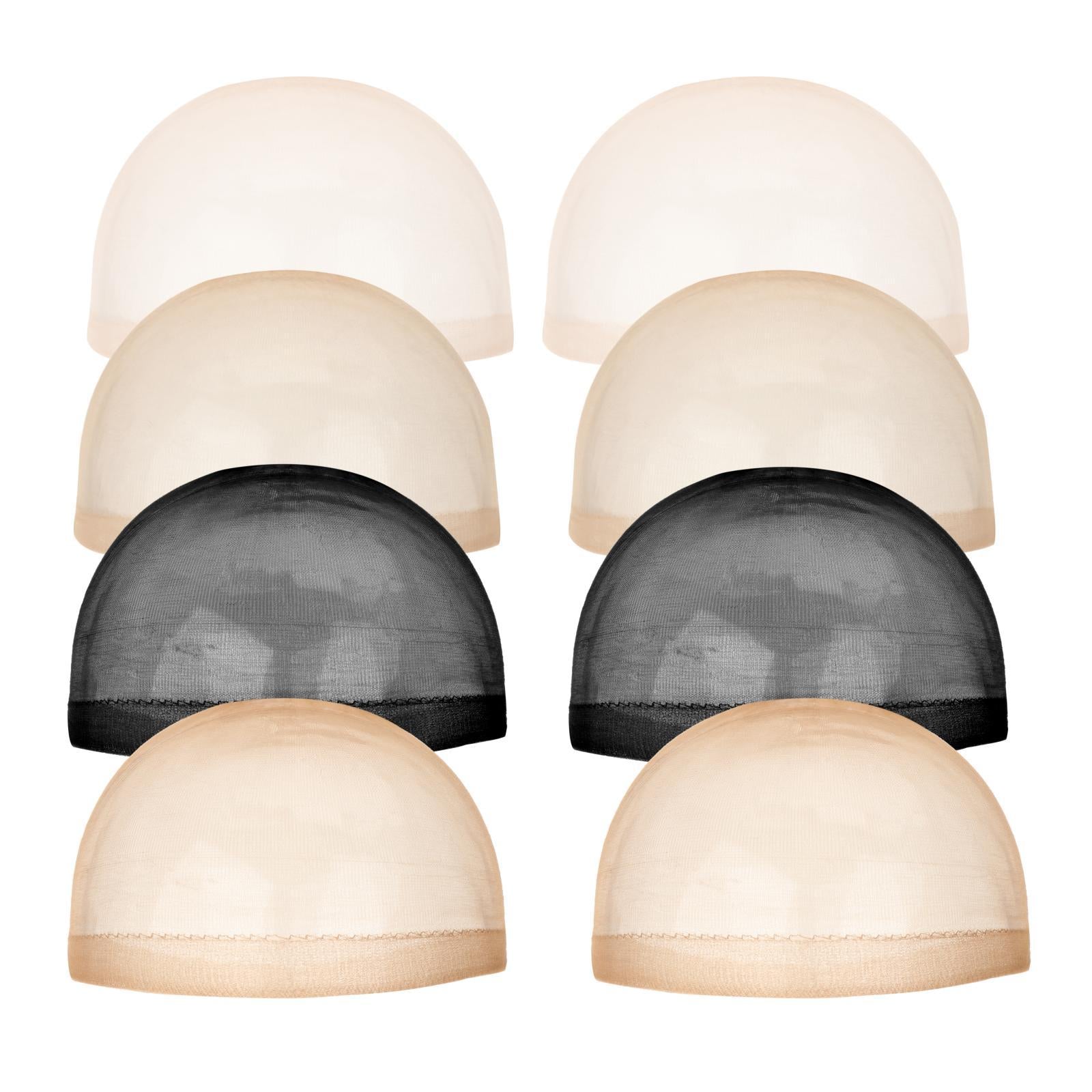 3xWig Cap Nylon Invisible Real Thin Bald Stocking Caps for Cosplay Women Beige