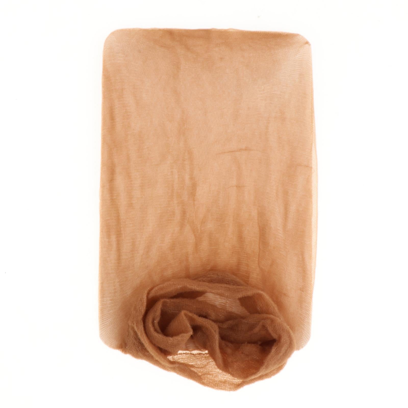 2xWig Cap Nylon Invisible Real Thin Bald Stocking Caps for Cosplay Women Brown