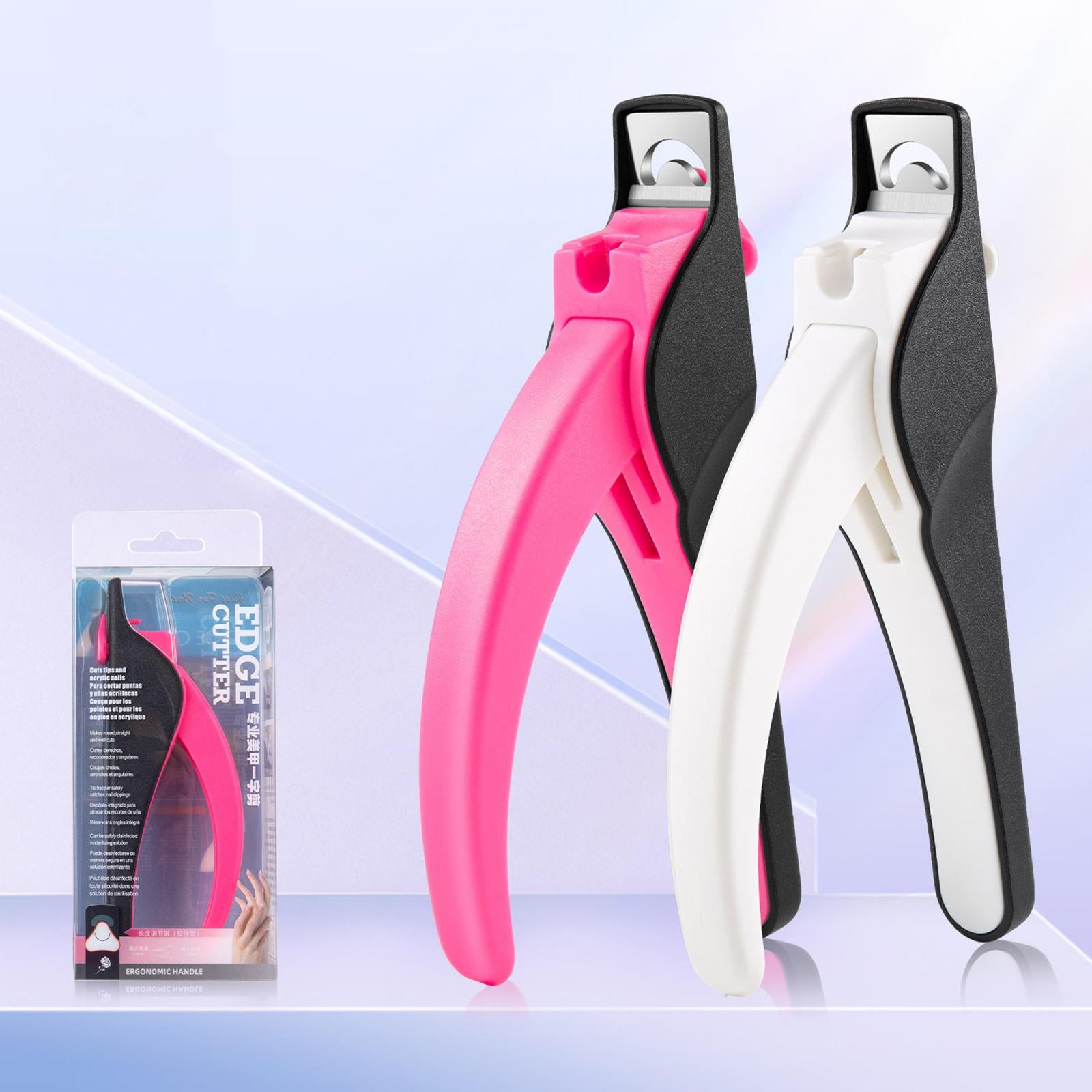4xFalse Nail Tip Clipper Professional Manicure Tools for Beauty Nail Art Salon Black Red