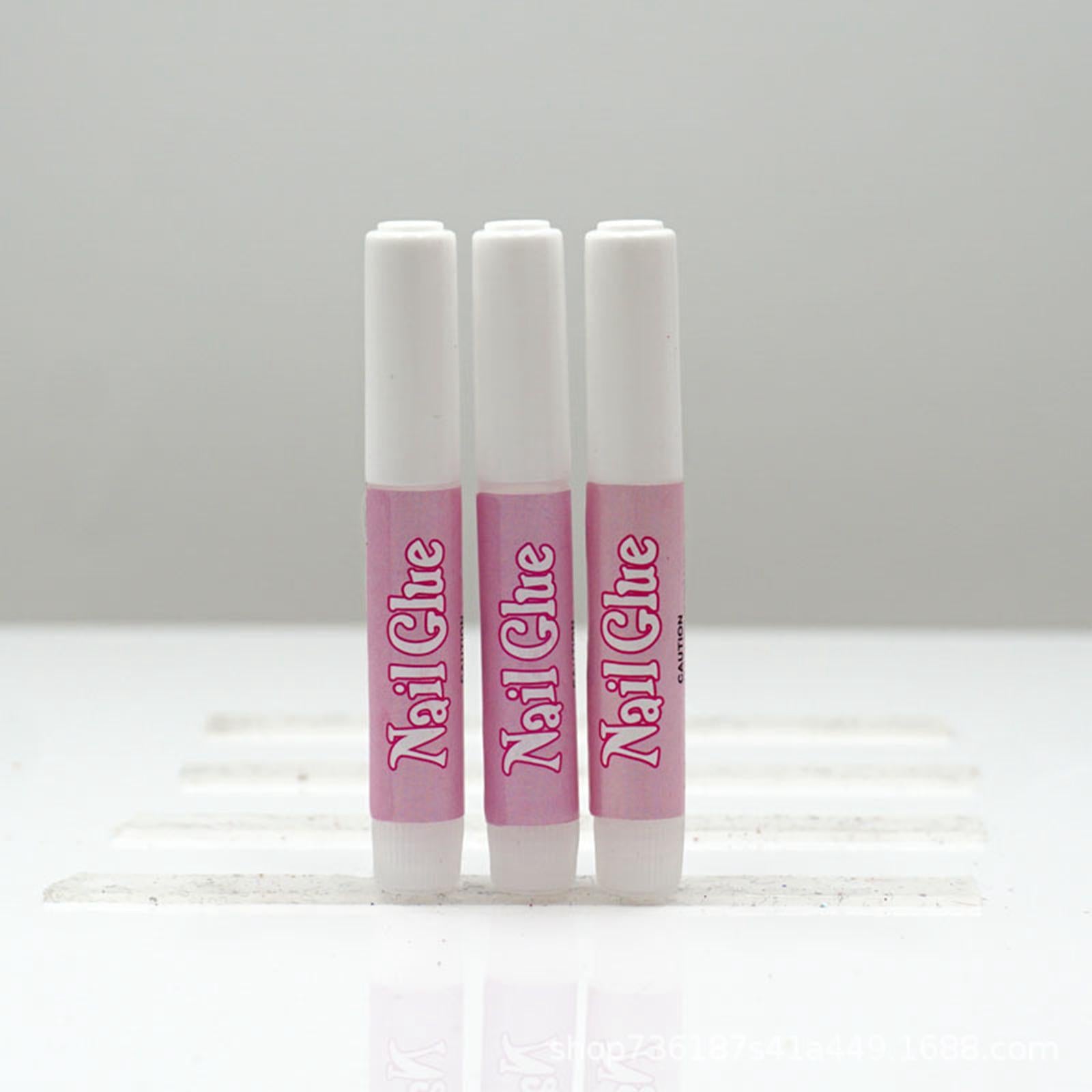3xNail Glue 0.07oz Clear Nail Glue Nail Tips Glue for Acrylic Nails Tips