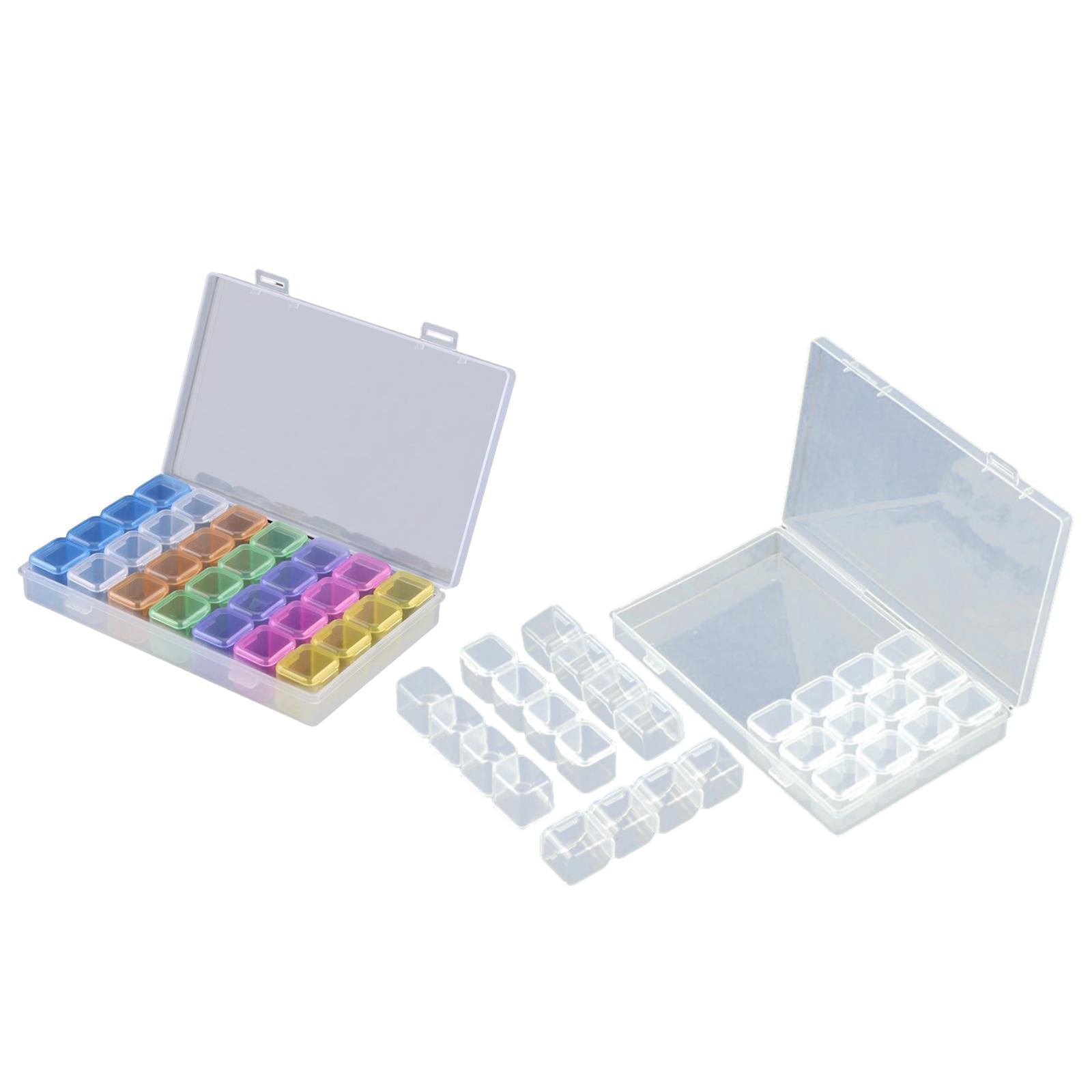 3x28 Grids Organizer Box Manicure Tool for Nail Art Jewelry Making Small Parts transparent