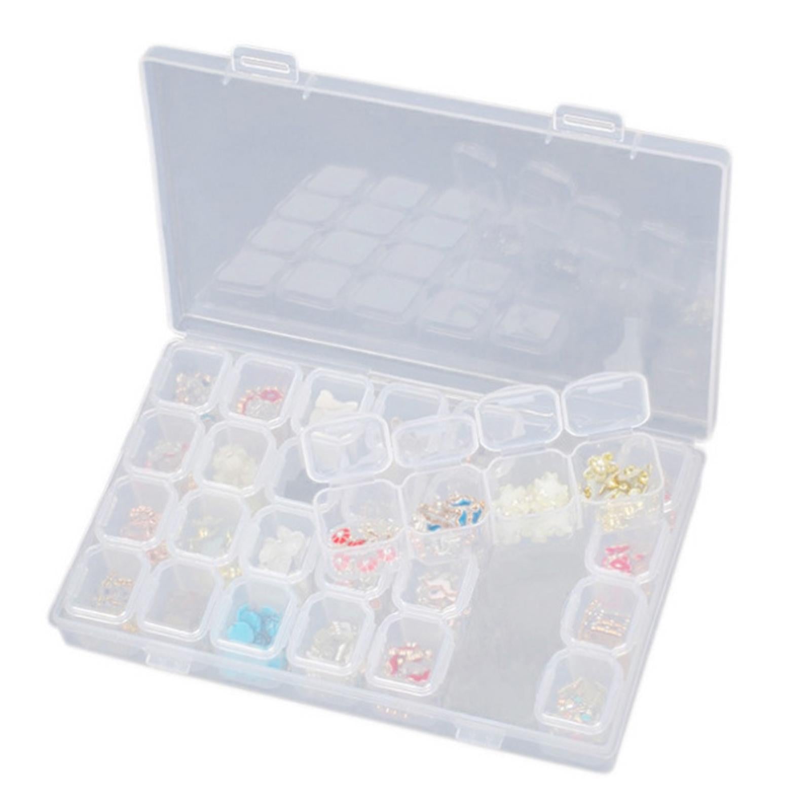 4x28 Grids Organizer Box Manicure Tool for Nail Art Jewelry Making Small Parts colorful
