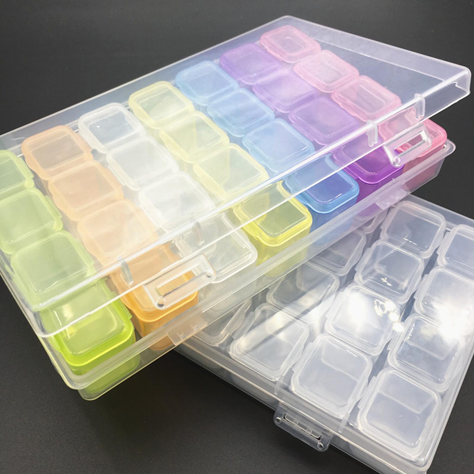 4x28 Grids Organizer Box Manicure Tool for Nail Art Jewelry Making Small Parts colorful