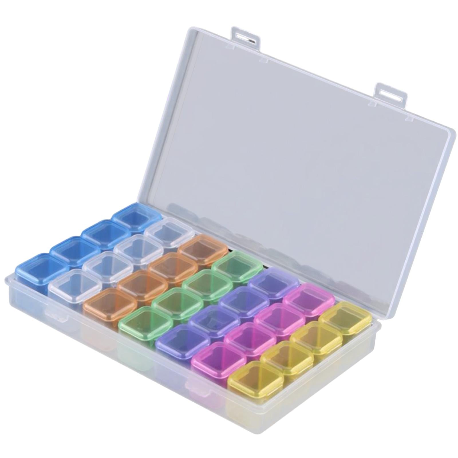 4x28 Grids Organizer Box Manicure Tool for Nail Art Jewelry Making Small Parts colorful