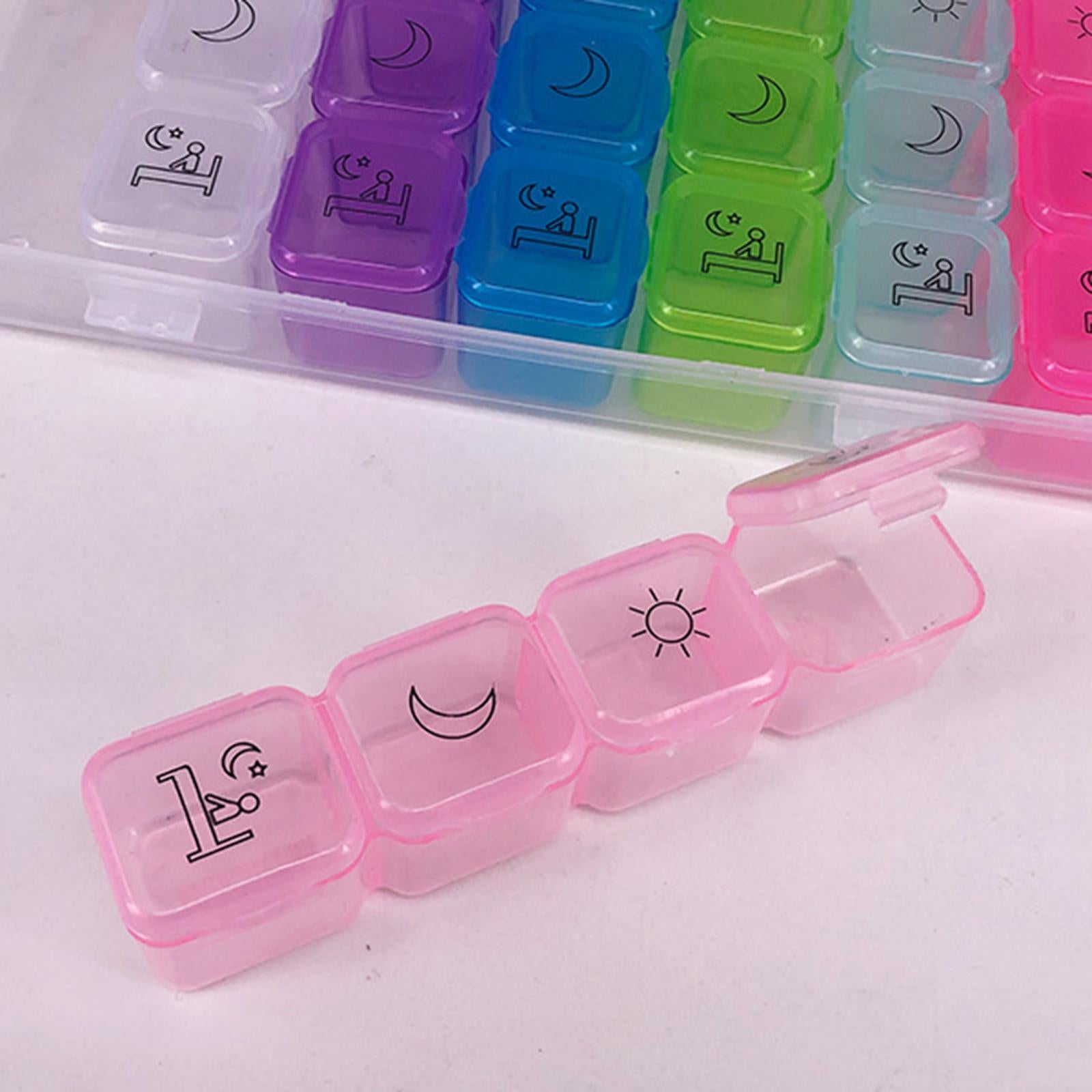 2xWeekly Pill Box Organiser 7 Day Large Pill Container for Supplements Vitamin