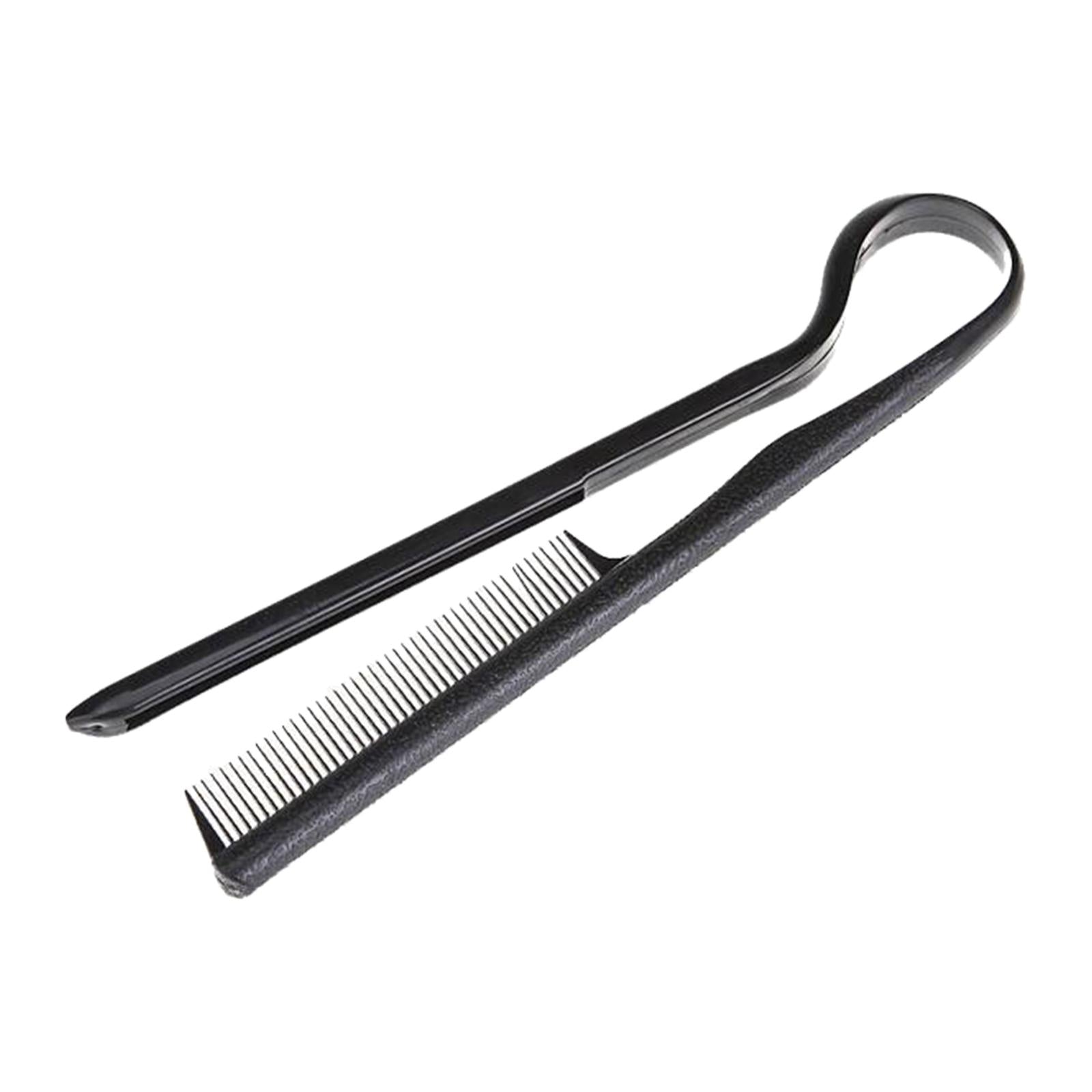 4xHair Straightening Comb Firm Grip Flat Iron Comb for Home Hairdressing Salon