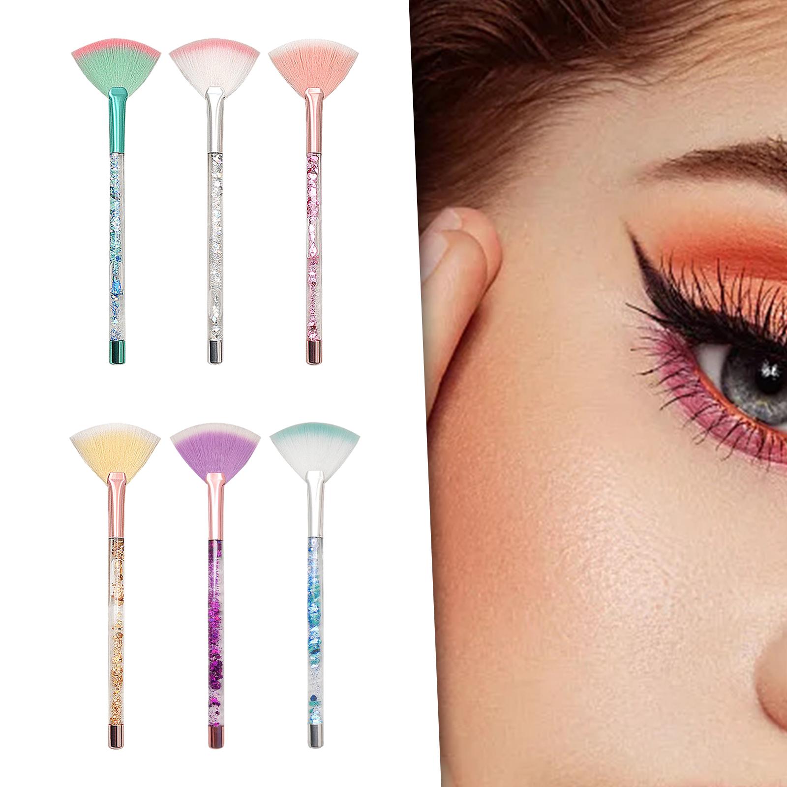 4xFan Makeup Brush Durable Makeup Loose Powder Brush for Women Girlfriend Lady Green