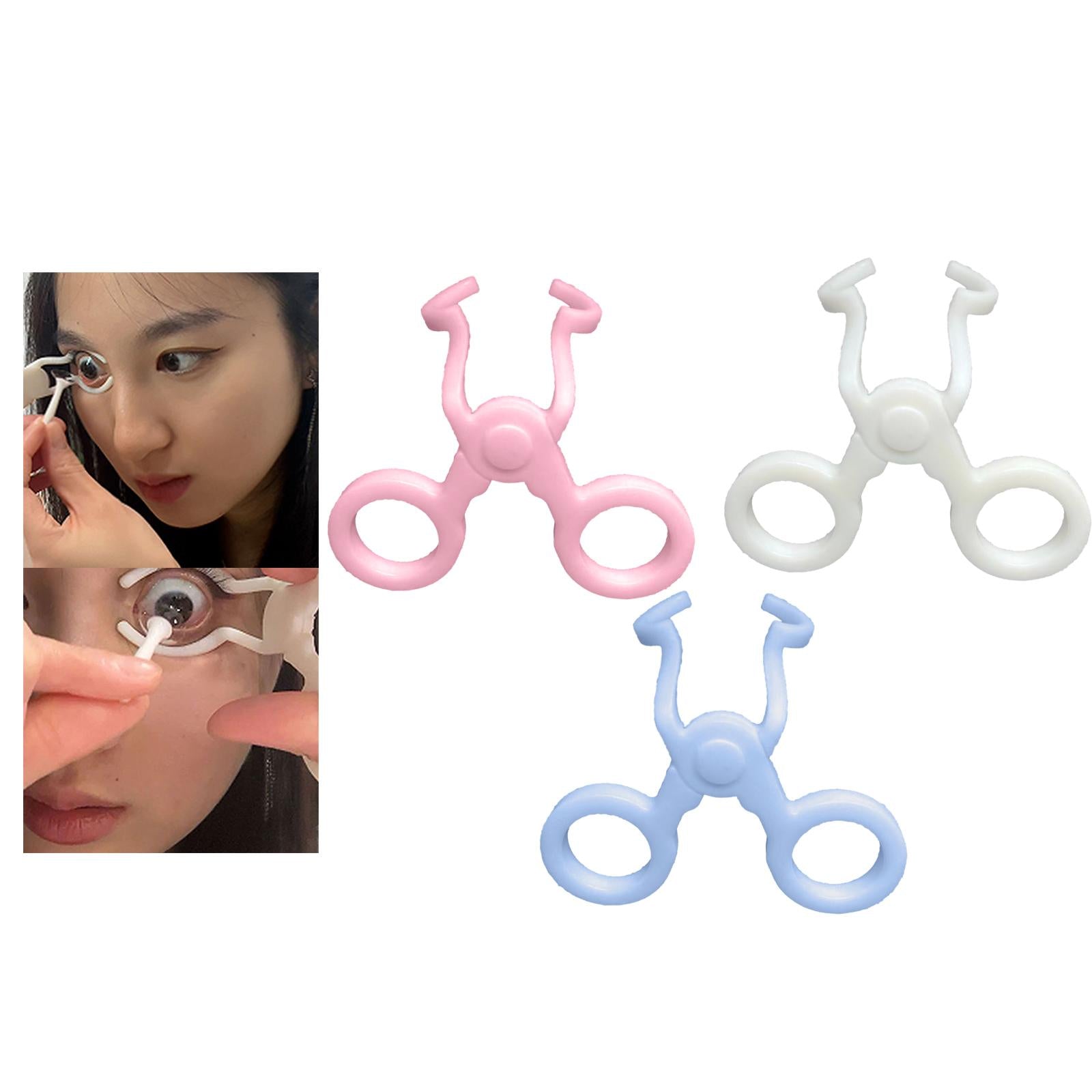 3xContact Lens wearing Tool Eyelid Stretching Tools Contact Lens wearing Aid White