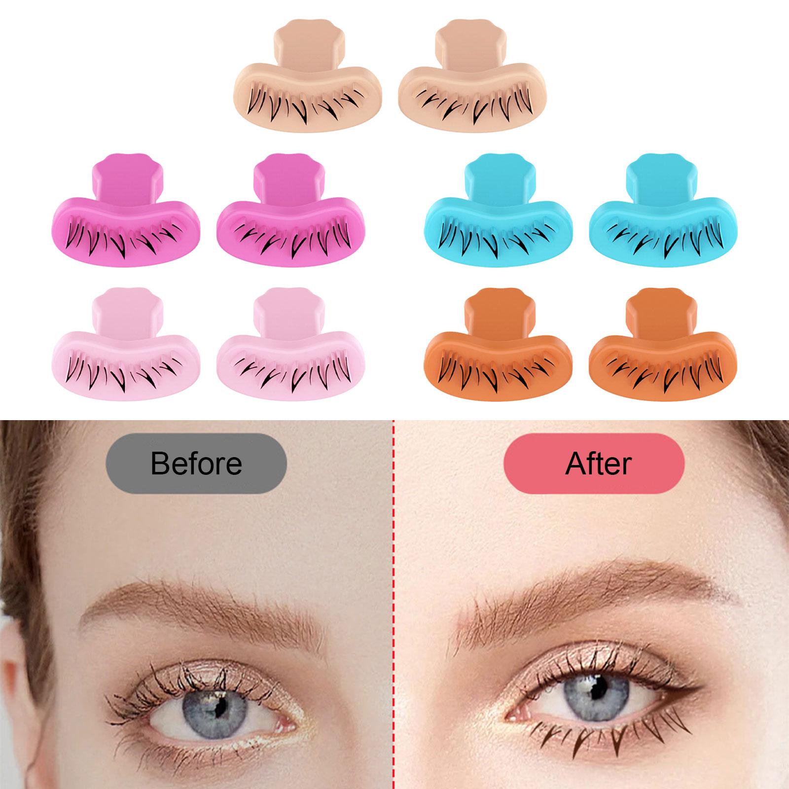 2x2x Eyelash Stamps Stencil with Handle Lazy DIY Lower Lashes Eyelash Template Skin color