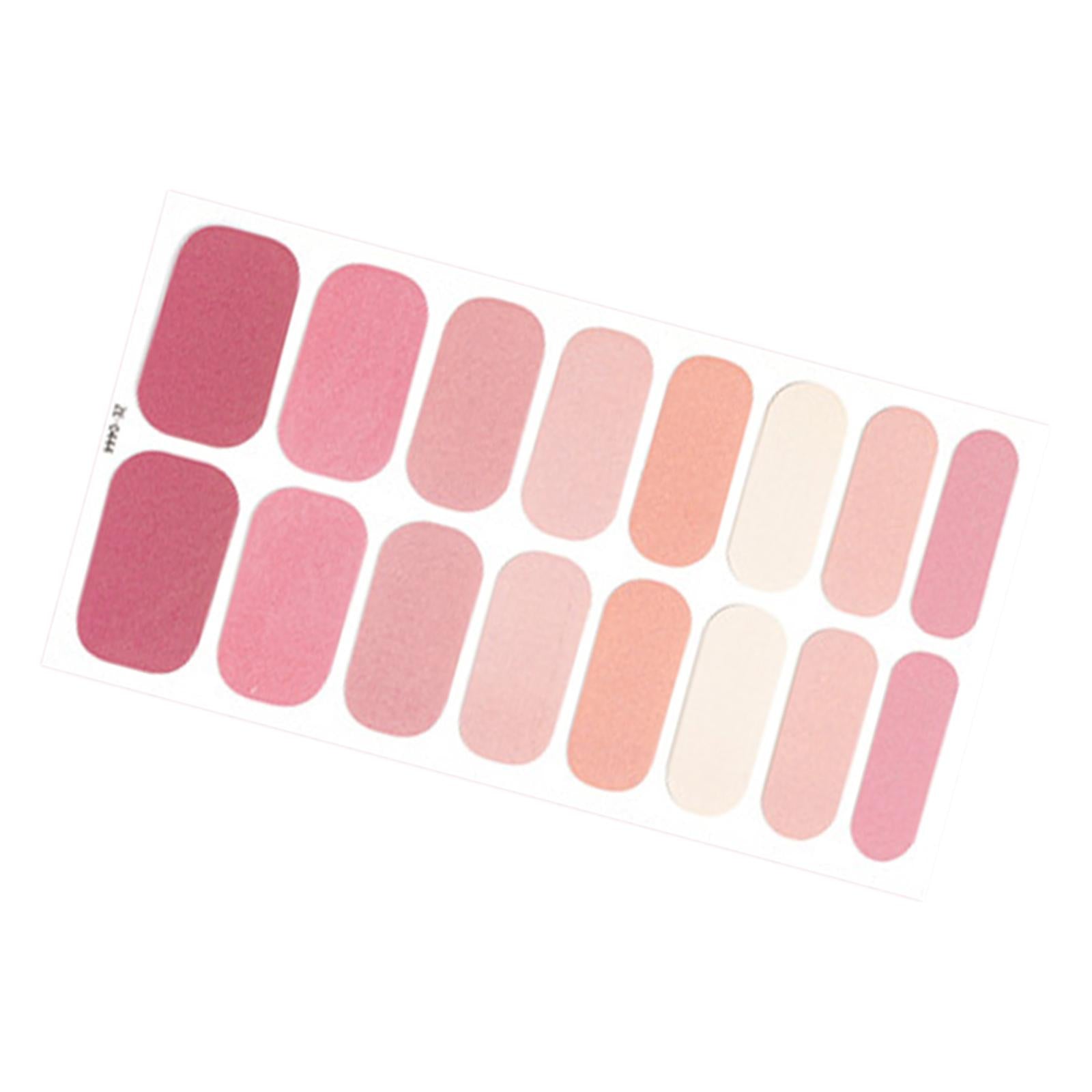 3x16 Pieces Cured Gel Nail Strips Self Adhesives Gel Nail Wrap Stickers Decals Style F