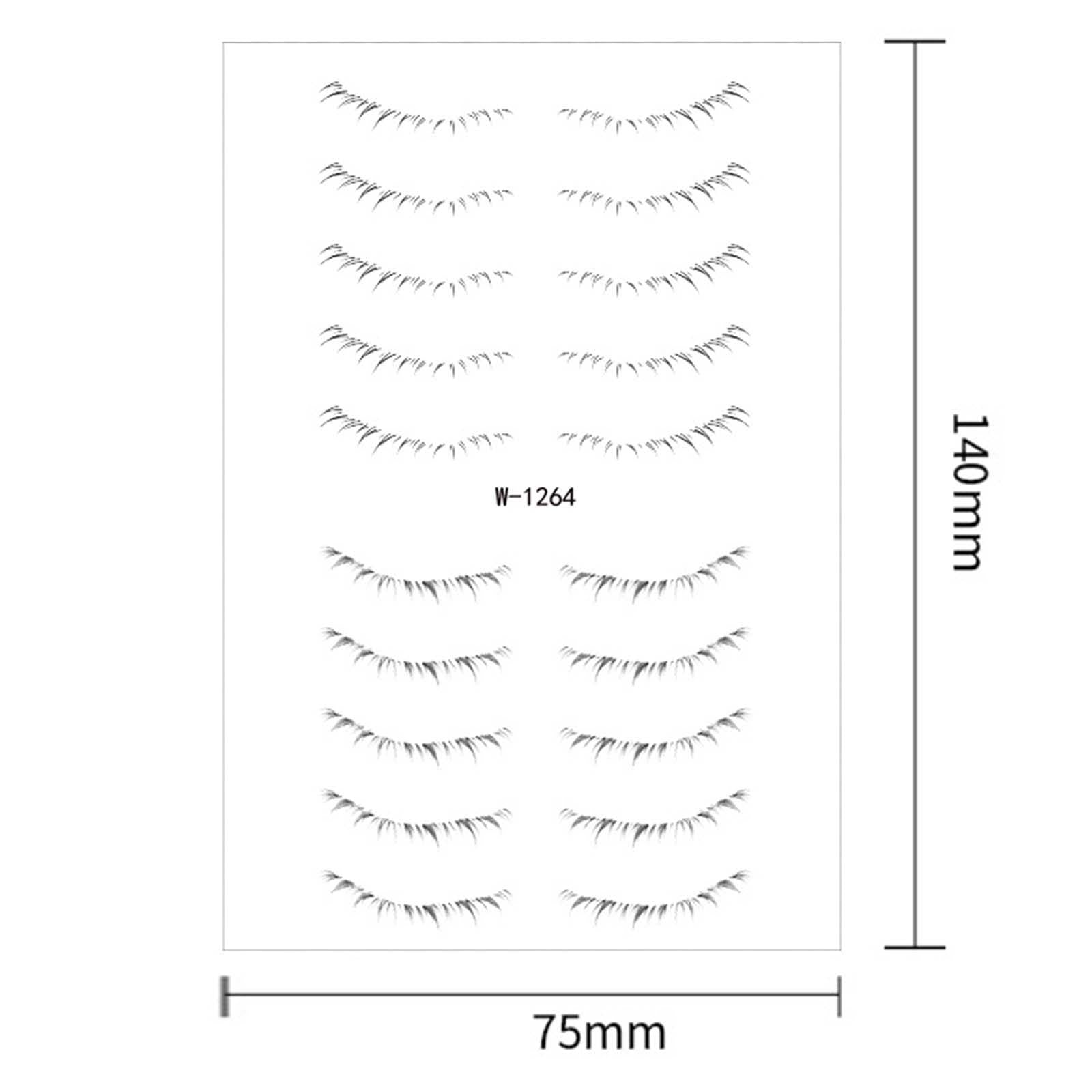 4xLower Eyelash Stickers Eyelash Template Make Up Tool for Stage Show Parties Style G