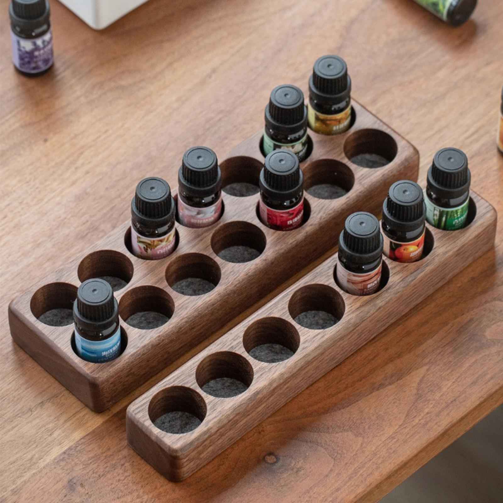 Wooden Lipstick Organizer Decor Cosmetic Nail Polish Carrying Holder for SPA 14 slots