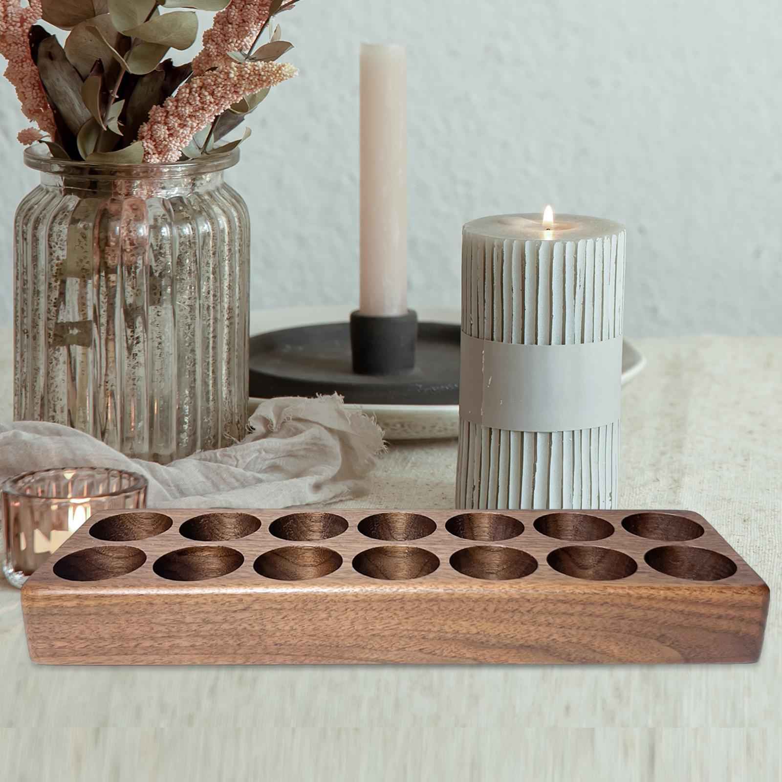 Wooden Lipstick Organizer Decor Cosmetic Nail Polish Carrying Holder for SPA 14 slots