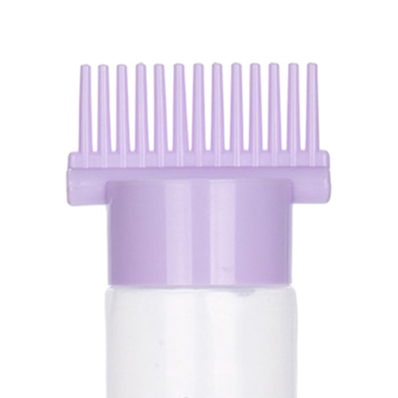 4xHair Oil Applicator Perming Tools Roots Comb Applicator Bottle for Salon Home Violet