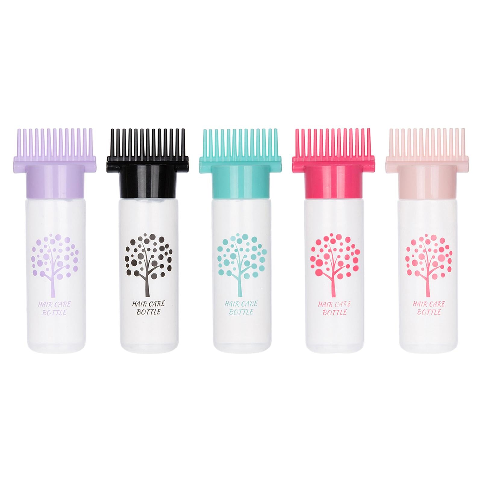 4xHair Oil Applicator Perming Tools Roots Comb Applicator Bottle for Salon Home Violet