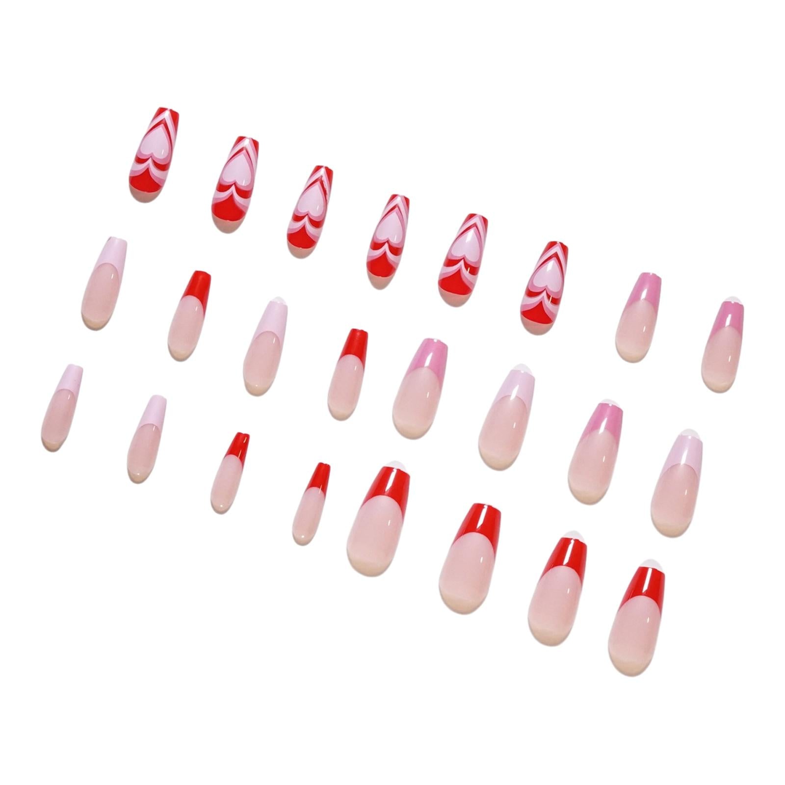 4x24 Pieces Press on Nails Exquisite Fake Nails for Home Practice DIY Nail Art