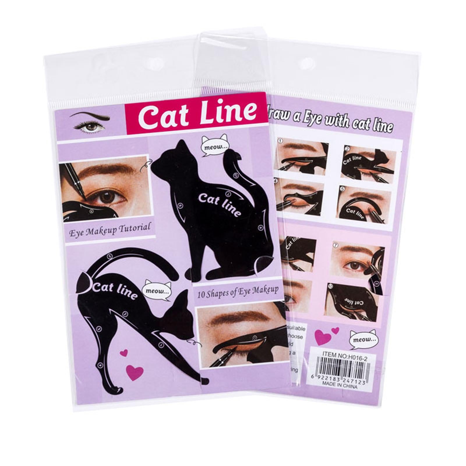 4xEyeliner Stencils Durable Eye Makeup Tool for Eyebrow Eyeshadow Winged Liner
