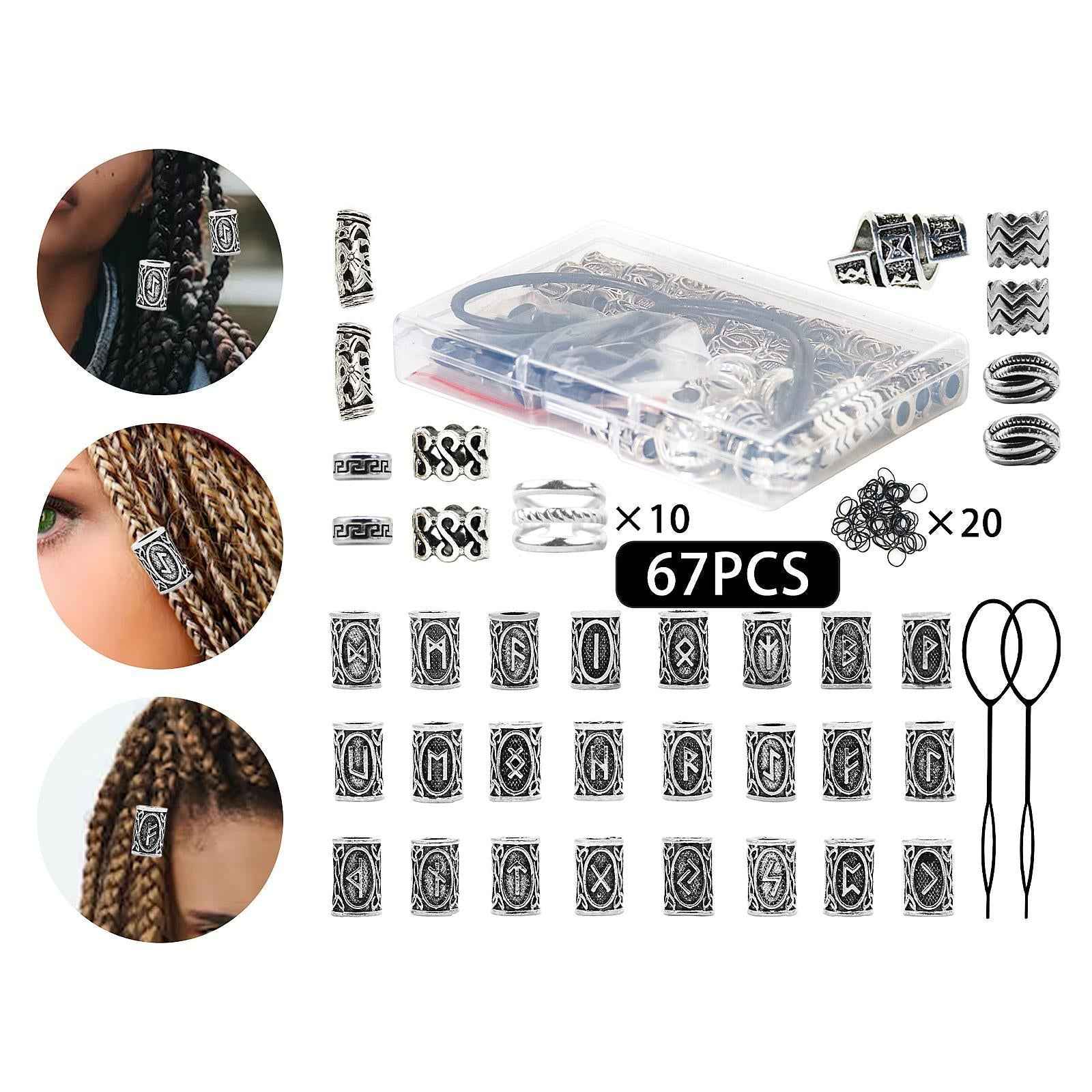 67 Pieces Dreadlocks Beads Dread Locks for Beard Decoration Hair Braid Girls