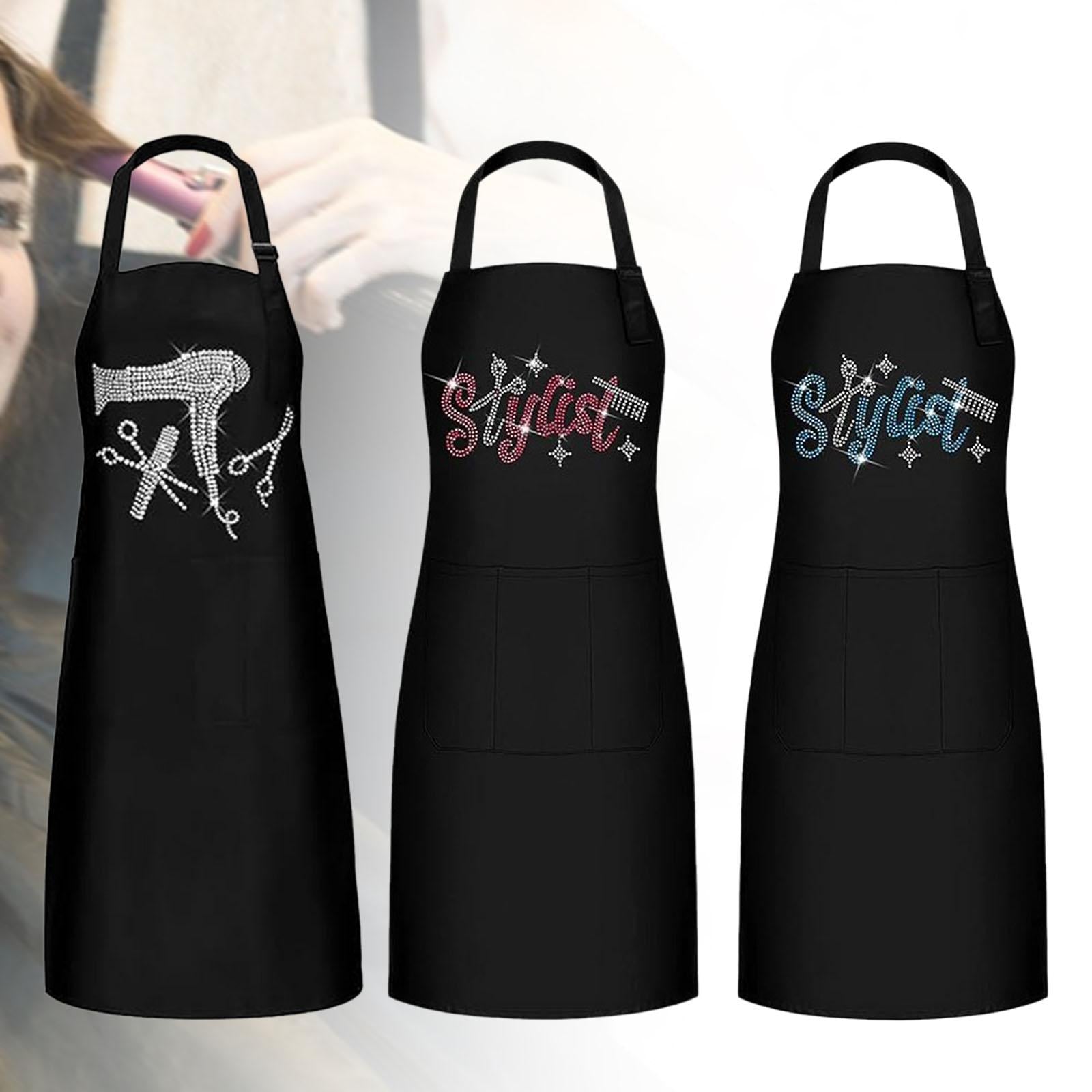 Barber Apron Professional Soft Work Apron for Restaurants Kitchens Backyards White