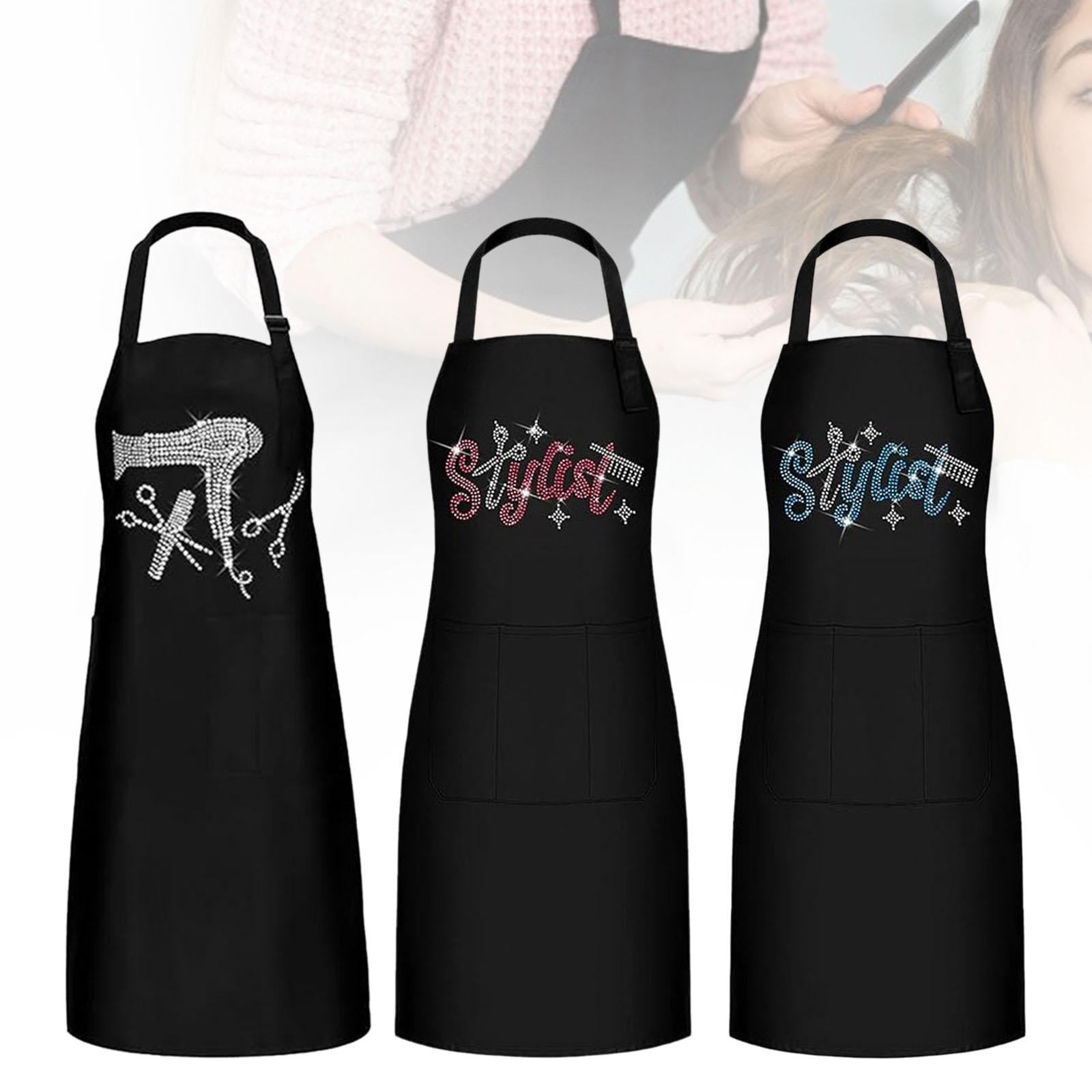 Barber Apron Professional Soft Work Apron for Restaurants Kitchens Backyards White