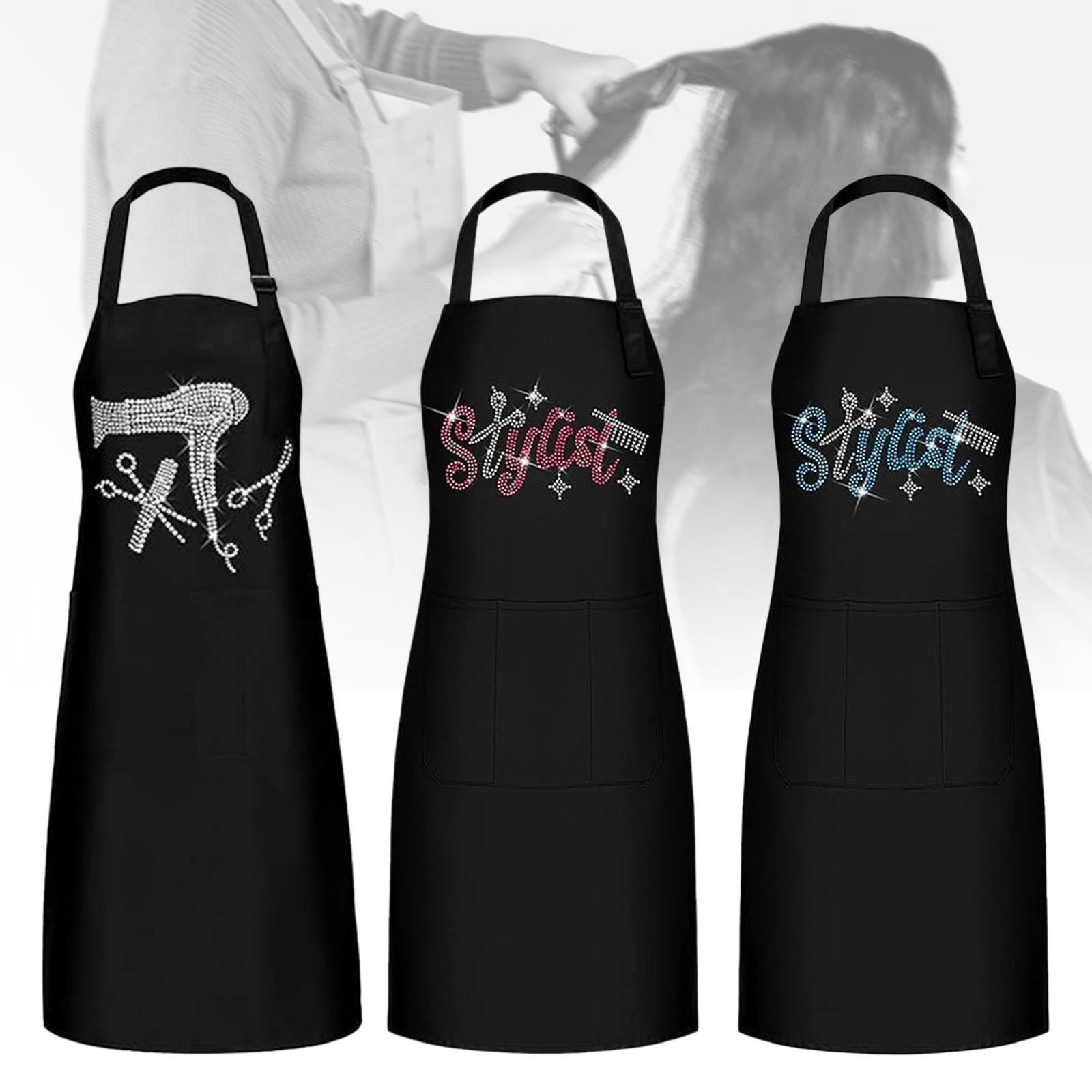 Barber Apron Professional Soft Work Apron for Restaurants Kitchens Backyards White