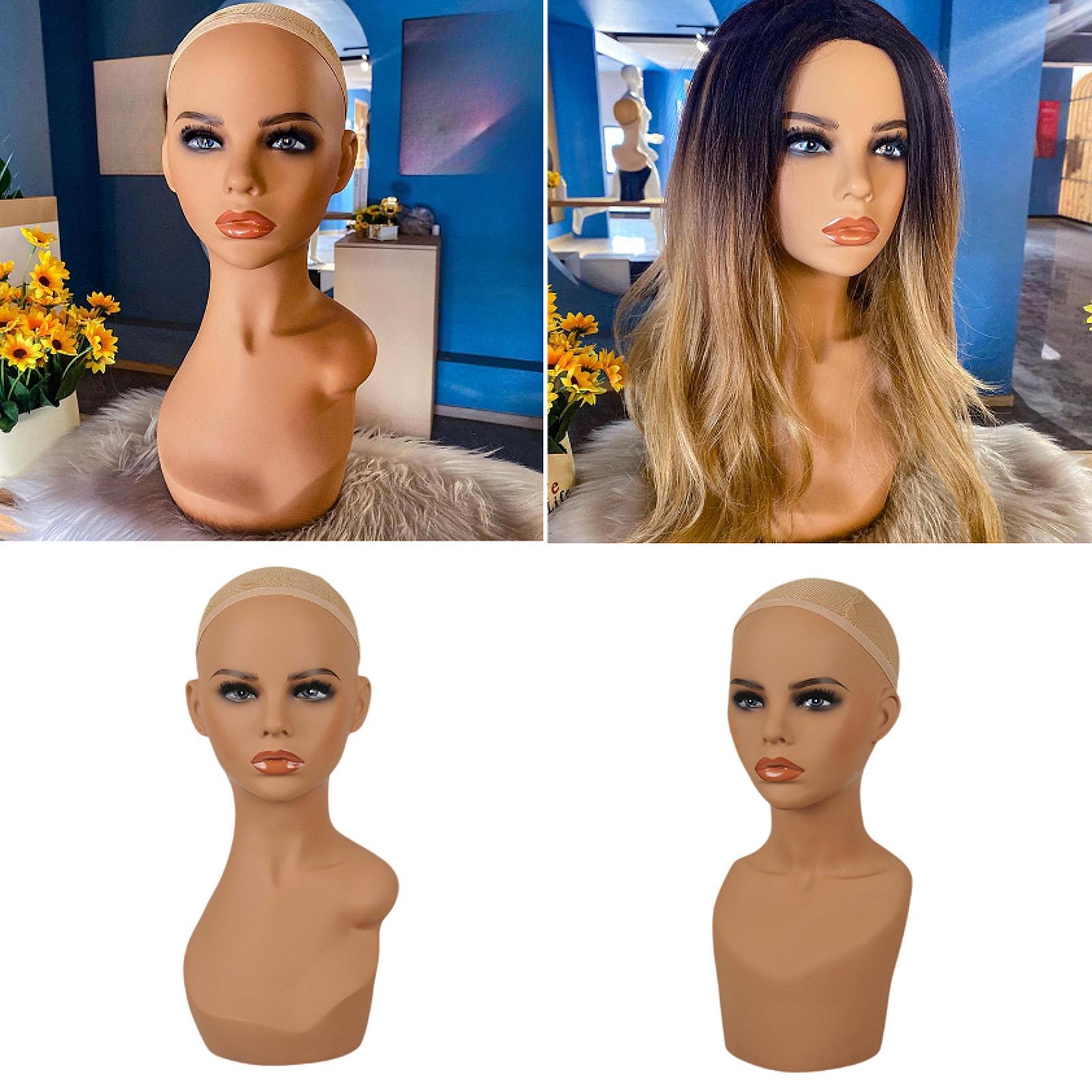 Bald Mannequin Head Professional Cosmetology Face for Wig Beauty Accessories DB01