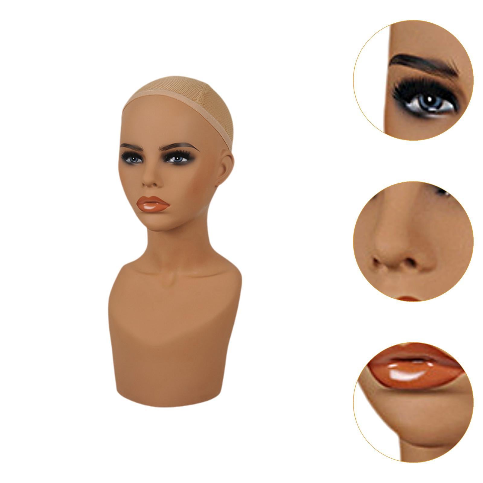 Bald Mannequin Head Professional Cosmetology Face for Wig Beauty Accessories DB02