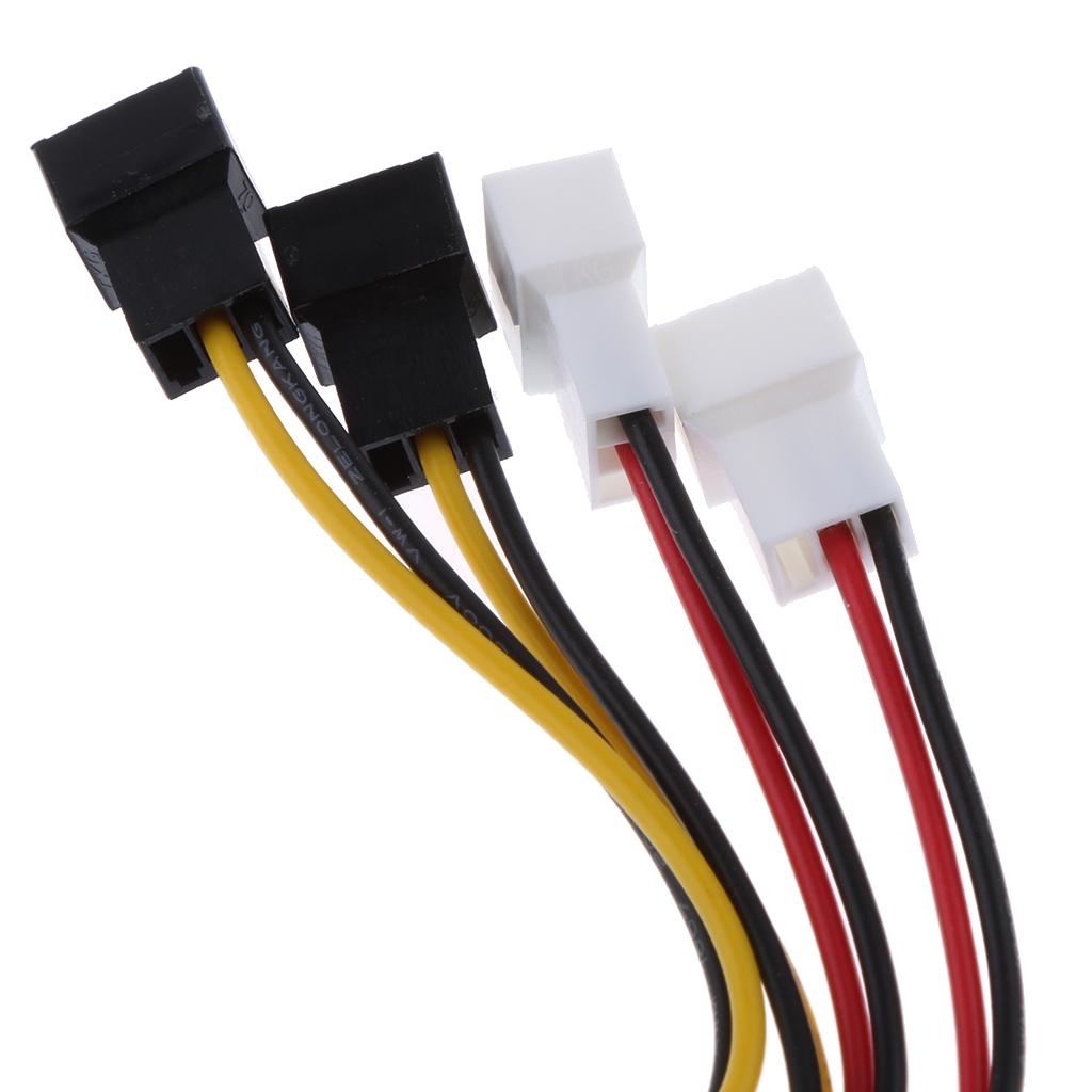 4x12V Cooling Fan SATA 4Pin to 4x3pin Convert Connector Extension Power Cable