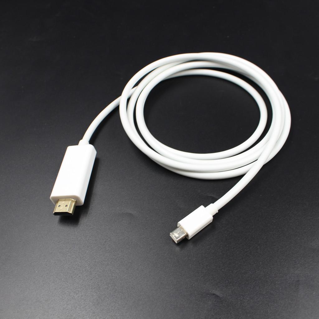 1080P 1.8M/6FT Mini DP DisplayPort (Thunderbolt) to HDMI HDTV Cable White