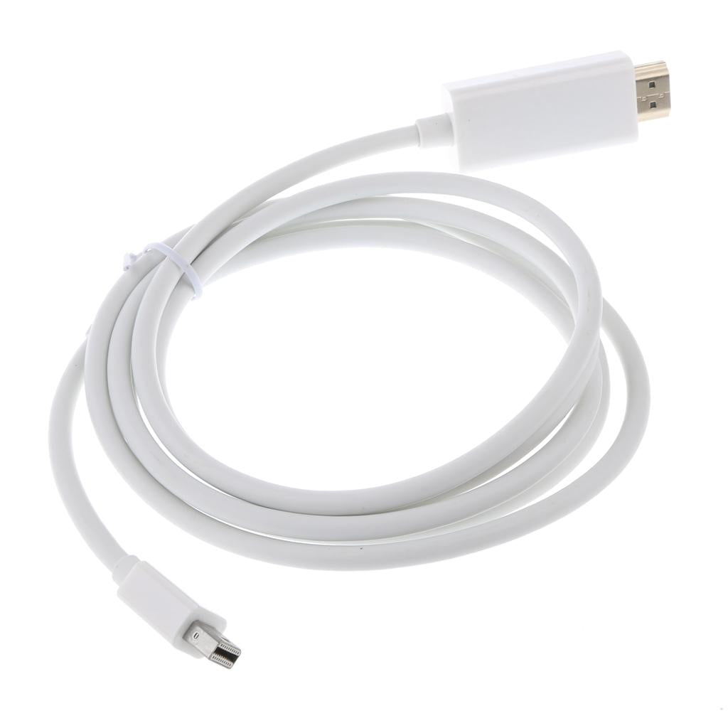 1080P 1.8M/6FT Mini DP DisplayPort (Thunderbolt) to HDMI HDTV Cable White