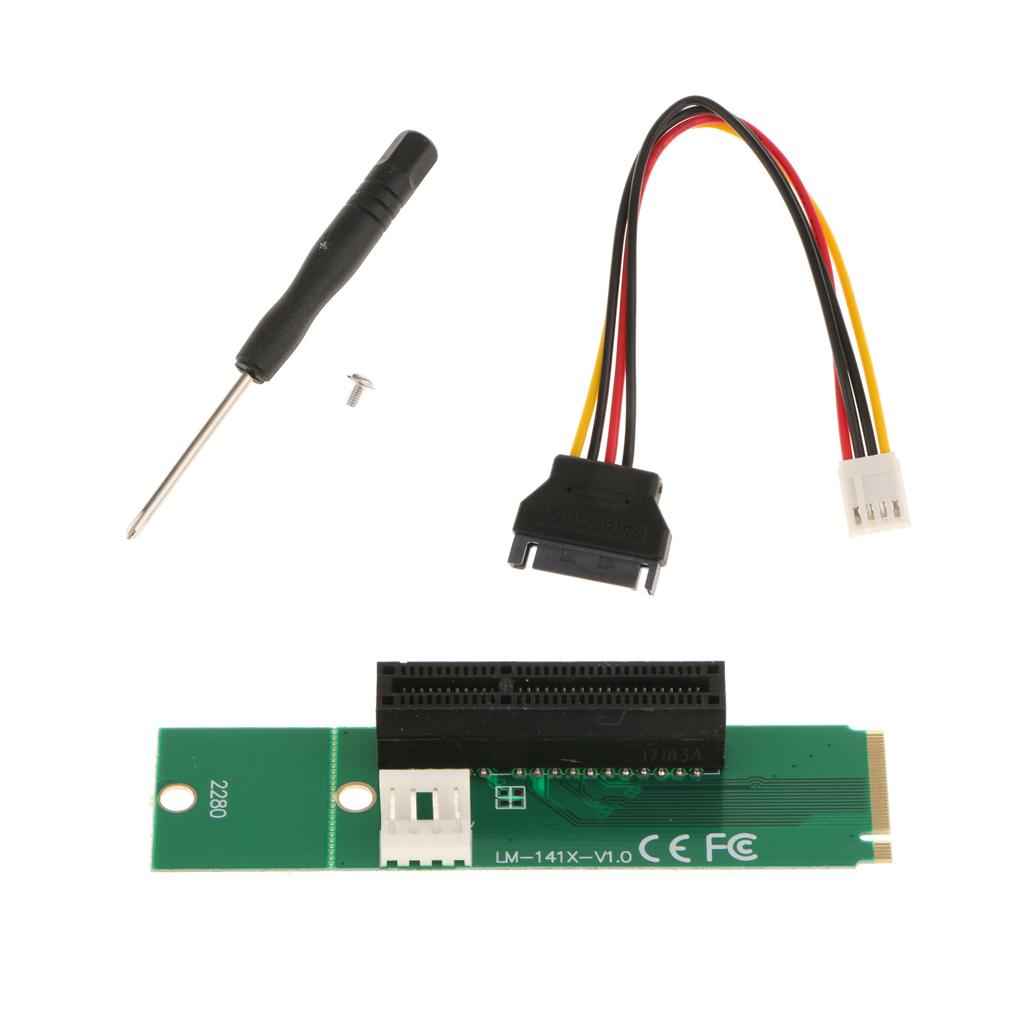 NGFF M2 M.2 To PCI-E PCI Express 4x 1x Slot Card Adapter With SATA Cable