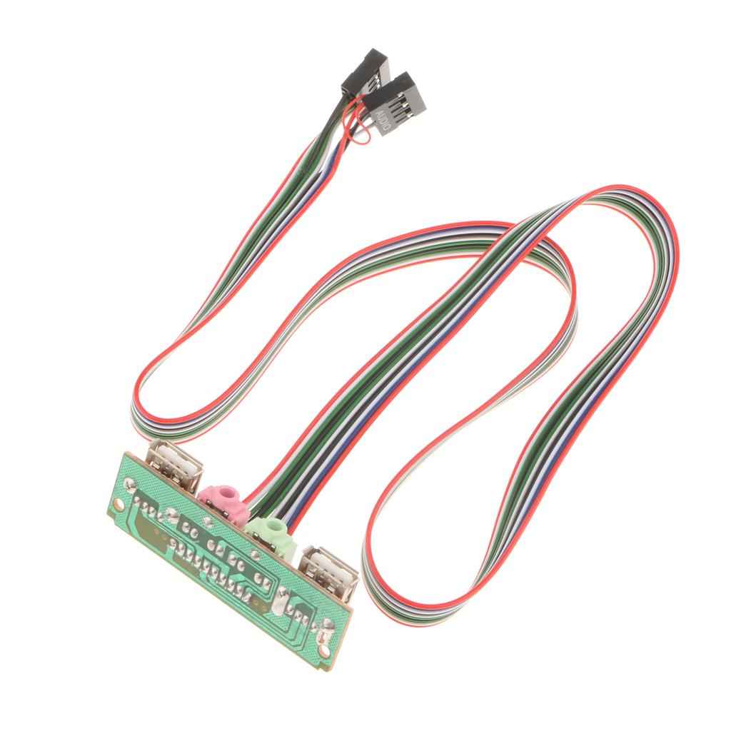 PC Computer Case Front Panel USB Audio Port Mic Earphone Cable 6.8CM