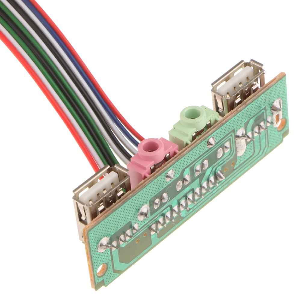 PC Computer Case Front Panel USB Audio Port Mic Earphone Cable 6.8CM