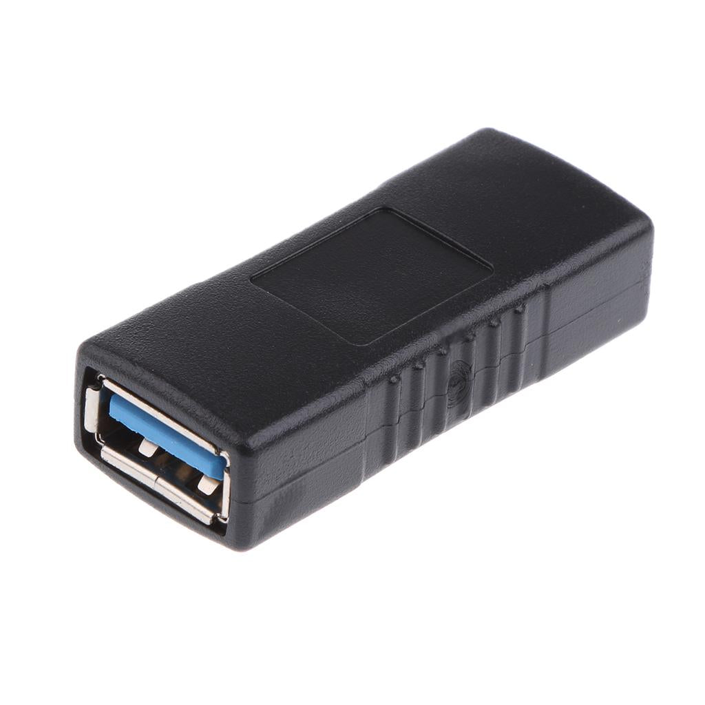 2xType A Female To Female USB 3.0 Adapter Coupler Changer Connector Black