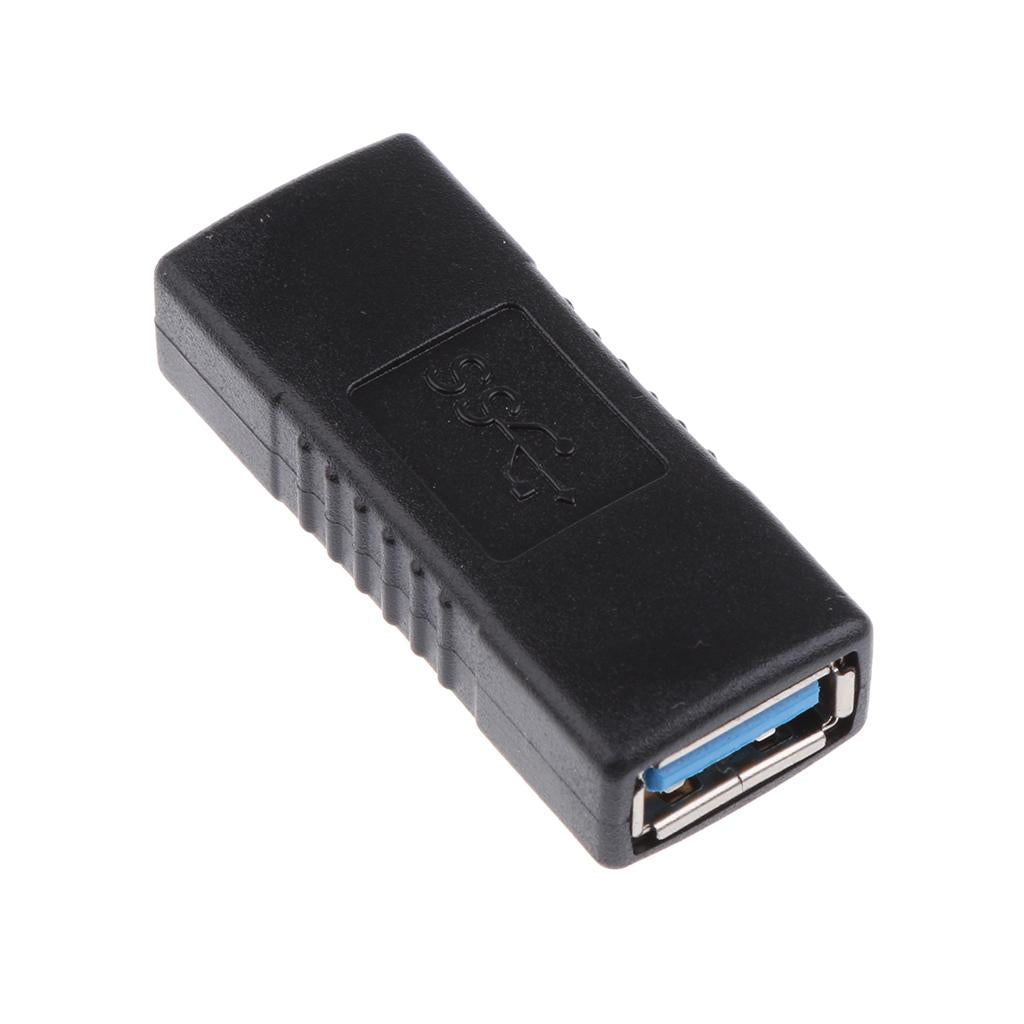2xType A Female To Female USB 3.0 Adapter Coupler Changer Connector Black
