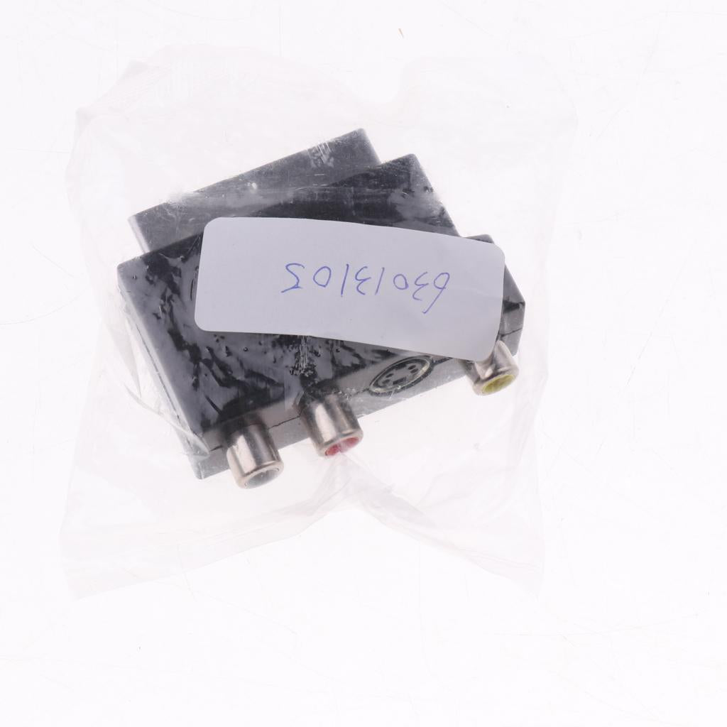 4xSCART To 3 RCA Composite Phono Adaptor Converter + In / Out Switch GOLD