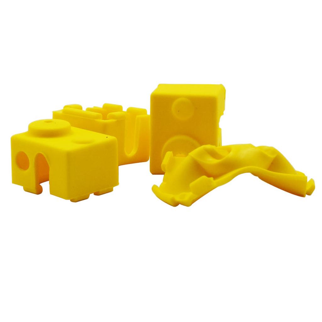 6x2Pcs 3D Printer Silicone Wrap Case Socks Cover Protector For V6 Block Yellow