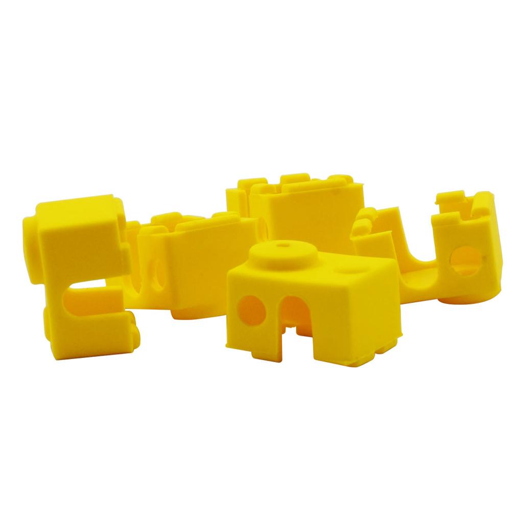 5x2Pcs 3D Printer Silicone Wrap Case Socks Cover Protector For V6 Block Yellow