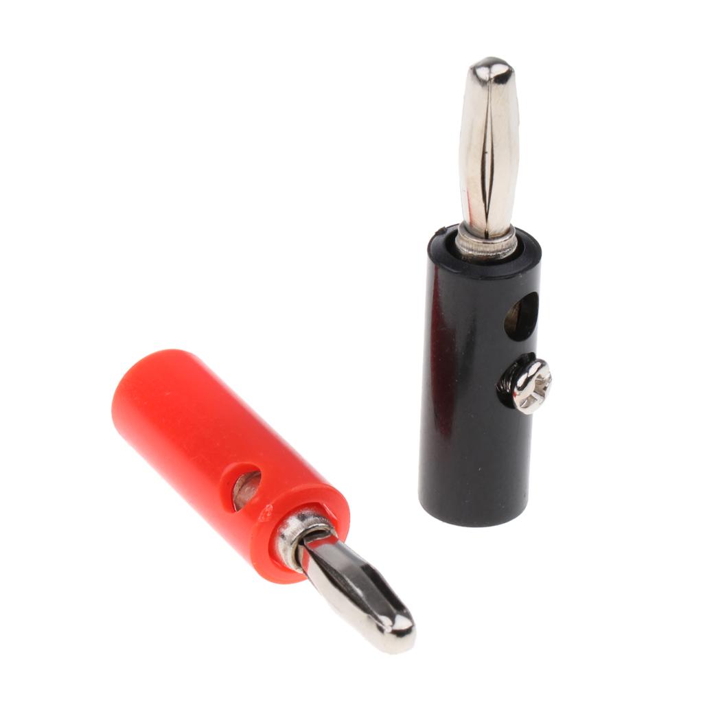 2x10x Practical Plastic Silver Plated Connector Audio Banana Speaker Plug 4mm
