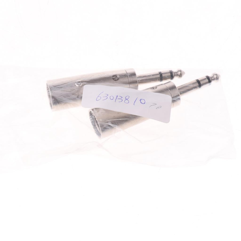 2x2PCS 1/4 6.35mm Stereo Male Jack to 3-Pin Male -Audio Cable Mic Adapter"