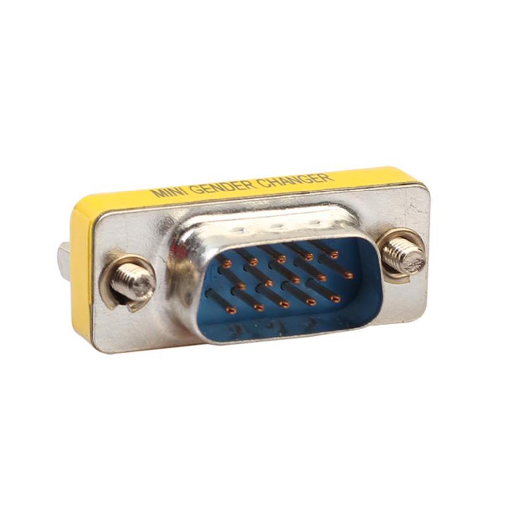 3xPortable 15Pin VGA SVGA Male to Male Converter Mini Changer Coupler Adapter