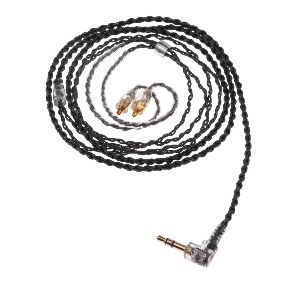 1.2M Transparent Black MMCX Upgrade Audio Cable for Shure Pin Series 535/215