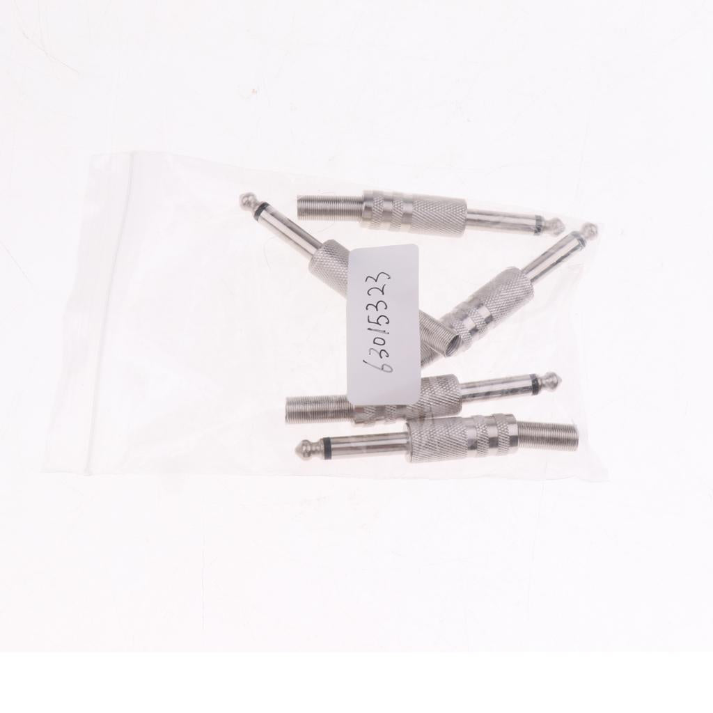 3x5Pcs High Quality 6.35mm Audio Microphone Connector Assembly Mono Audio Plug