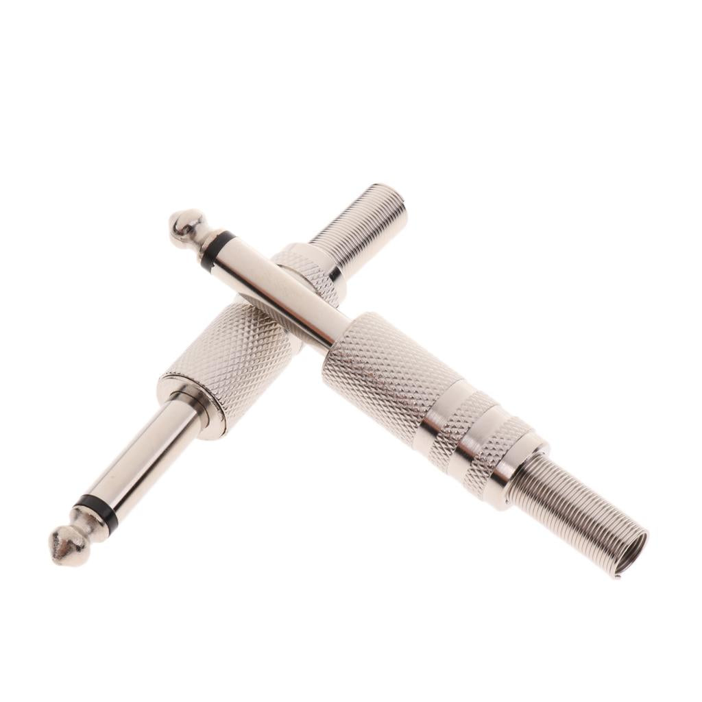 3x5Pcs High Quality 6.35mm Audio Microphone Connector Assembly Mono Audio Plug