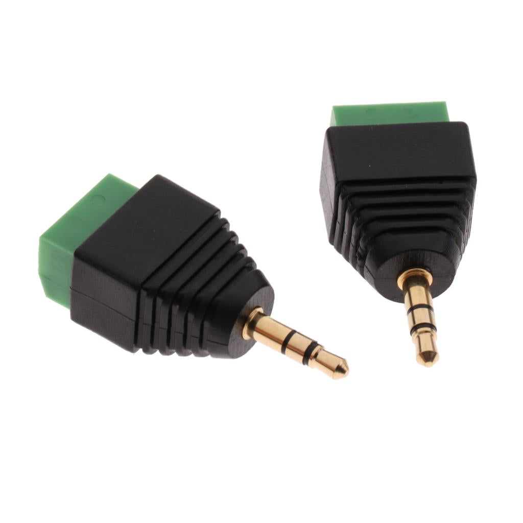 4x2.5mm Solderless Plug To Stereo Microphone Male To Female Audio Plug Adapter